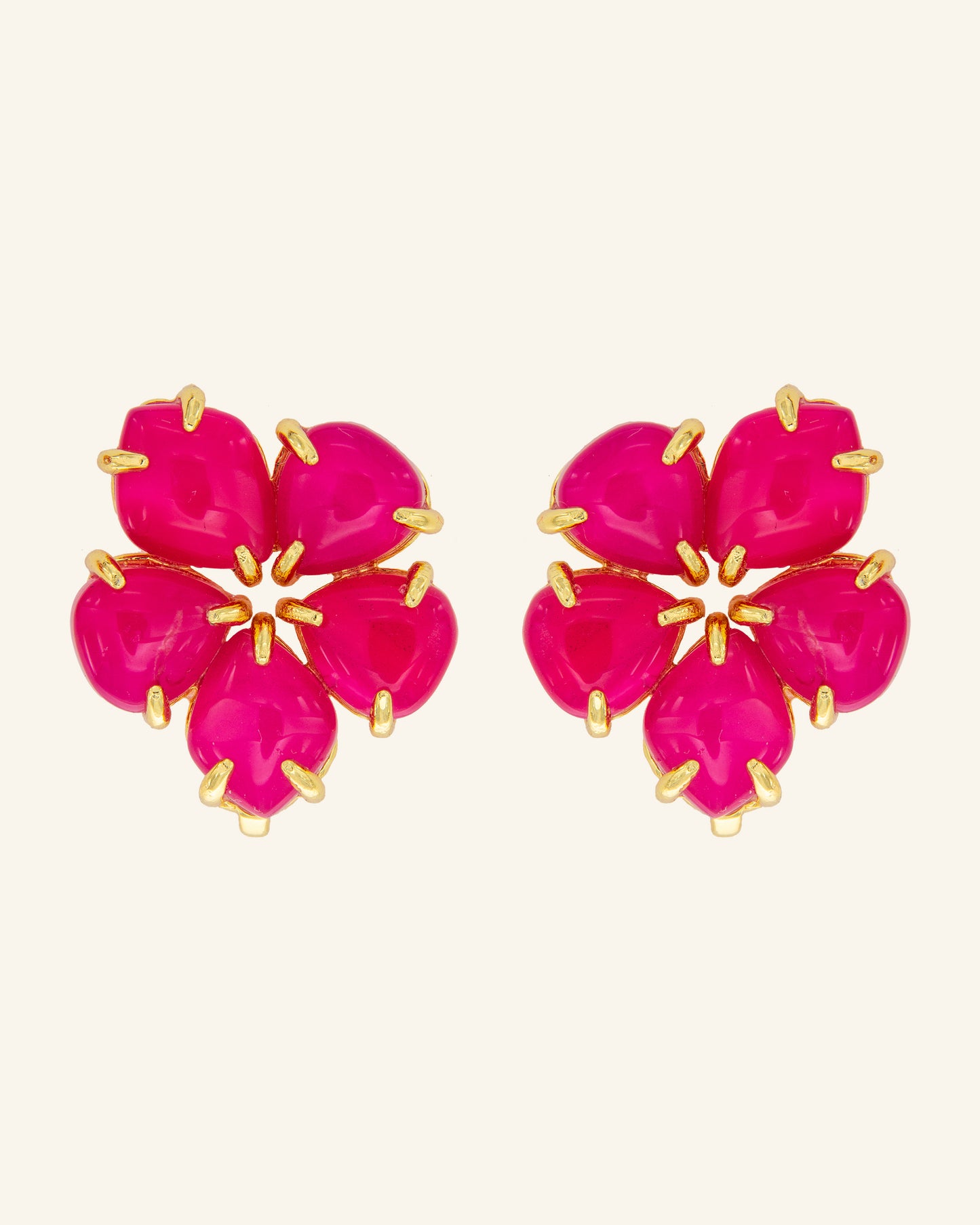 Pendientes Hibiscus Ágata Frambuesa