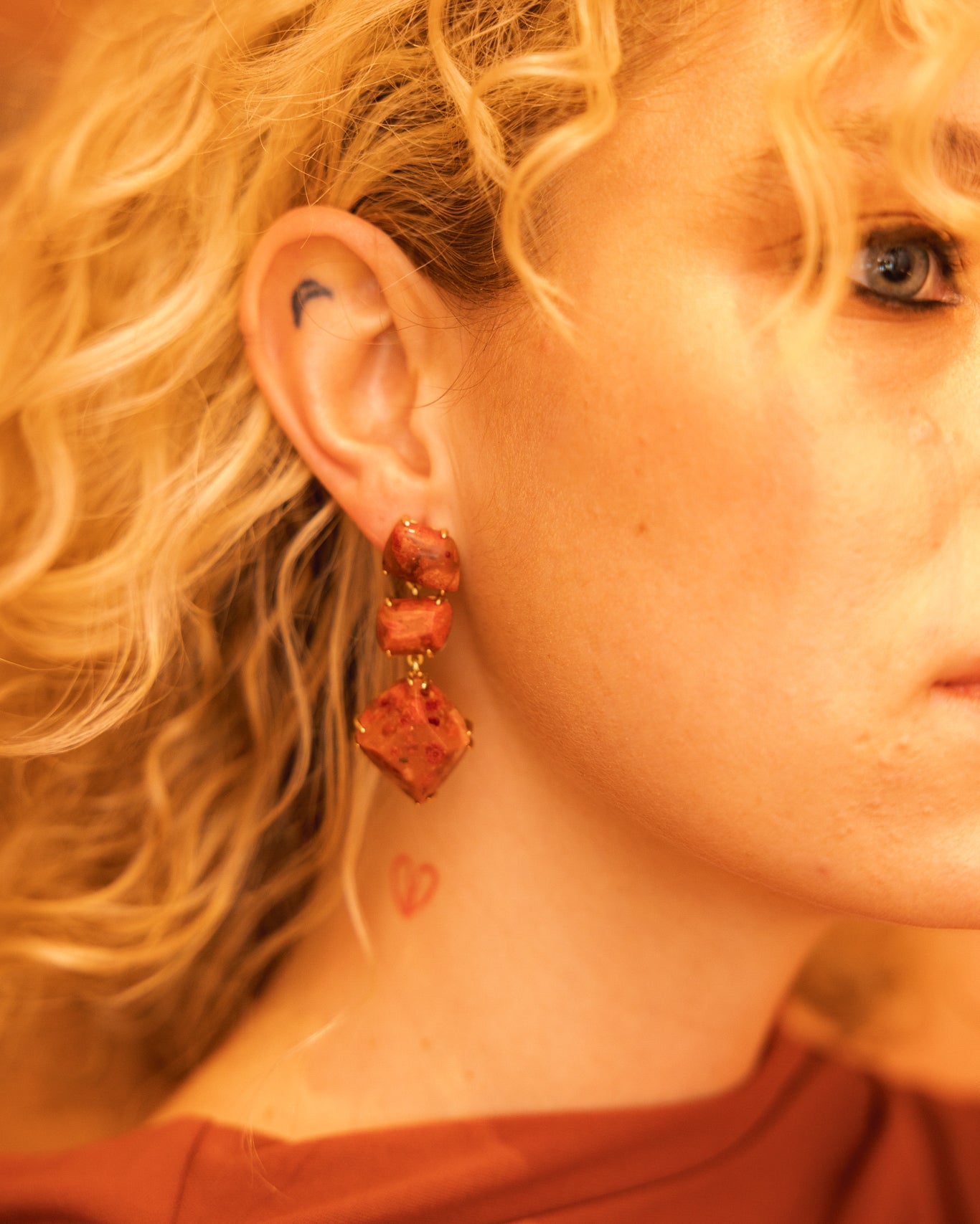 Pendientes Apolo Coral Rojo