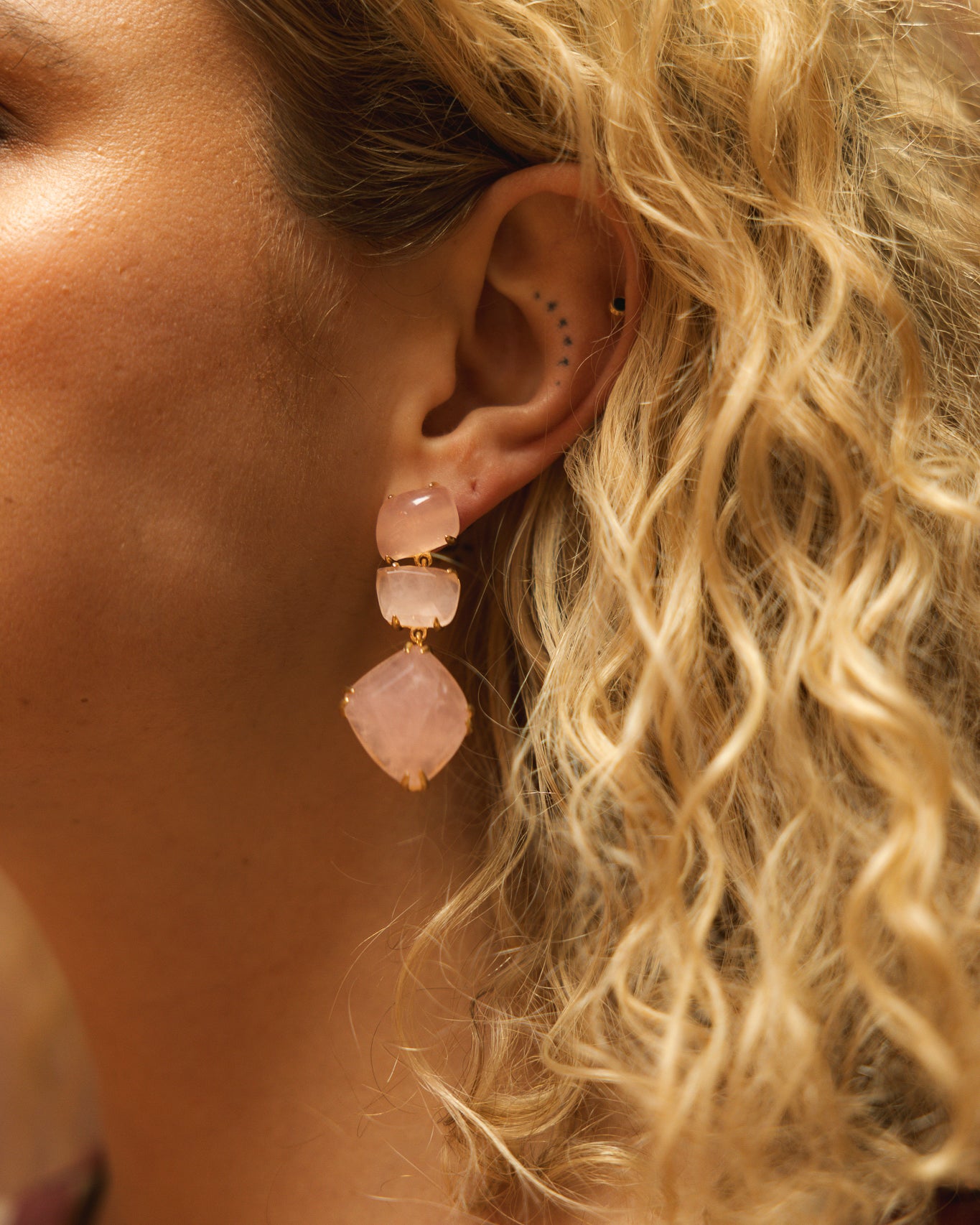 Apollo Rose Quartz Earrings