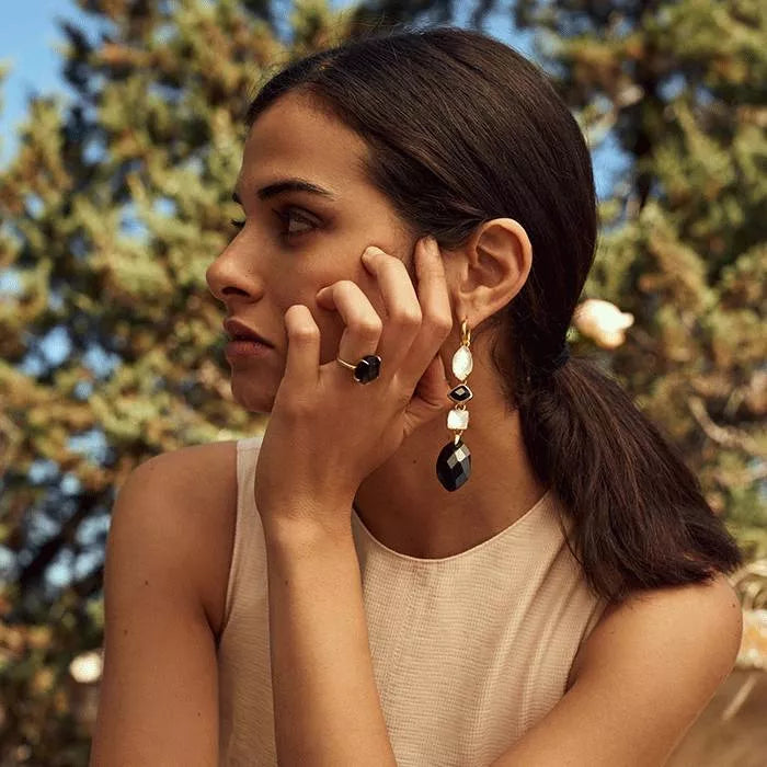 Colgantes Square con madreperla blanca