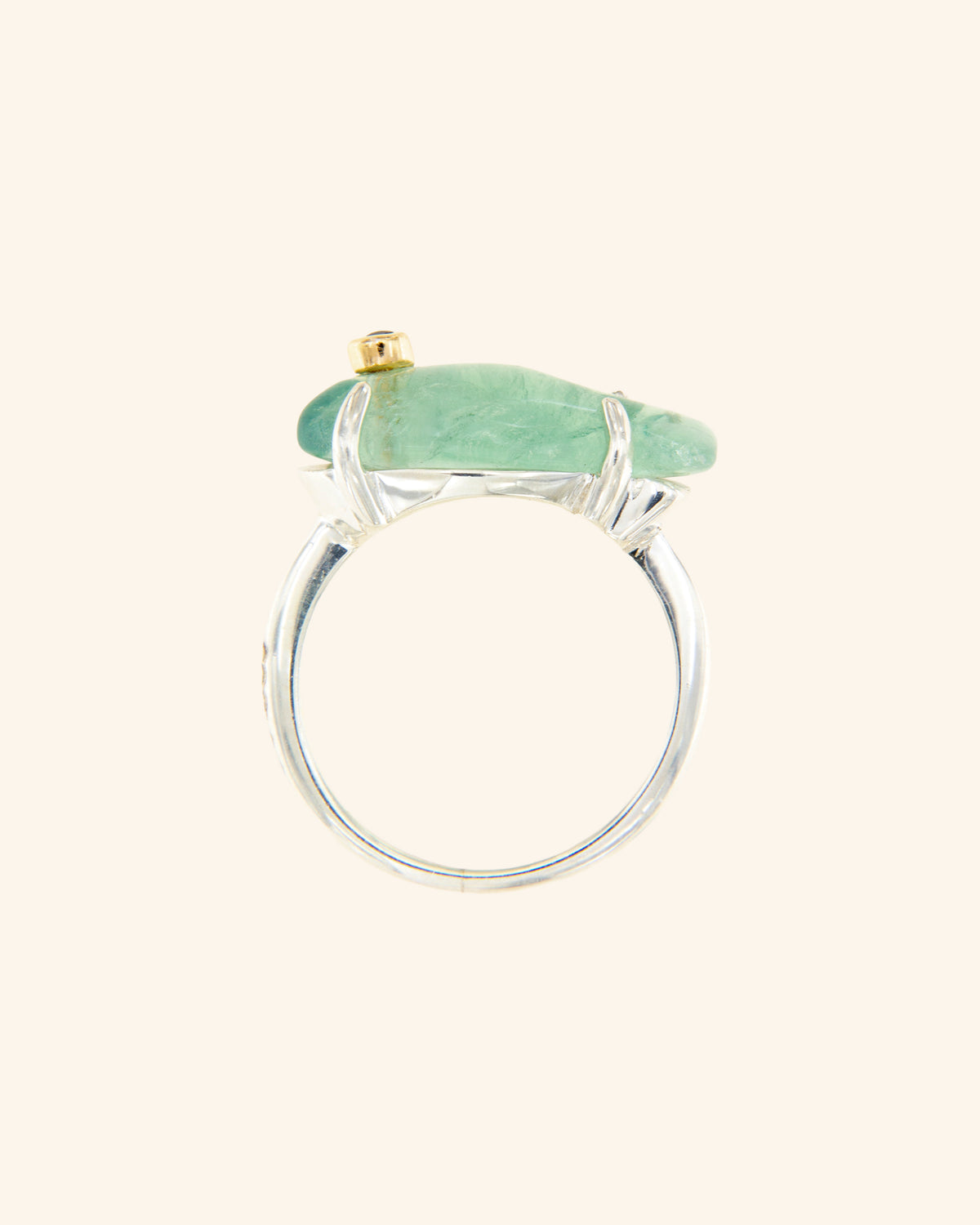 Anillo Marea Fluorita Verde Plata