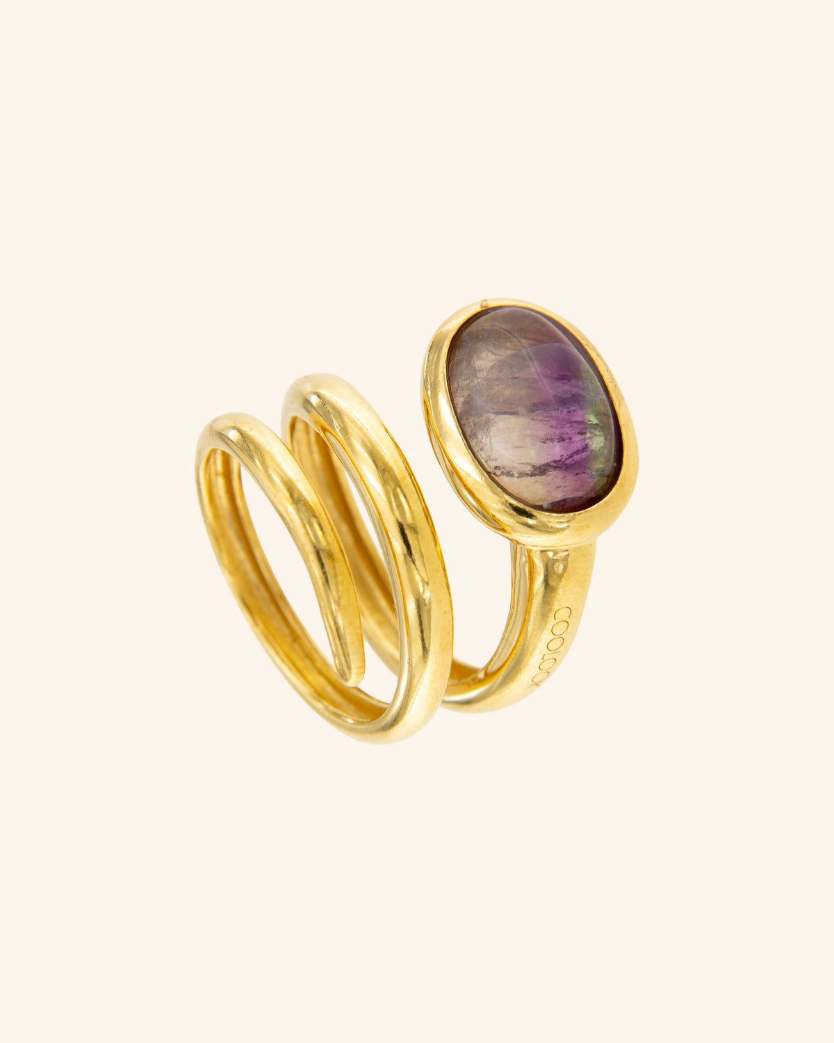 Anillo Renacuajo Fluorita Rainbow