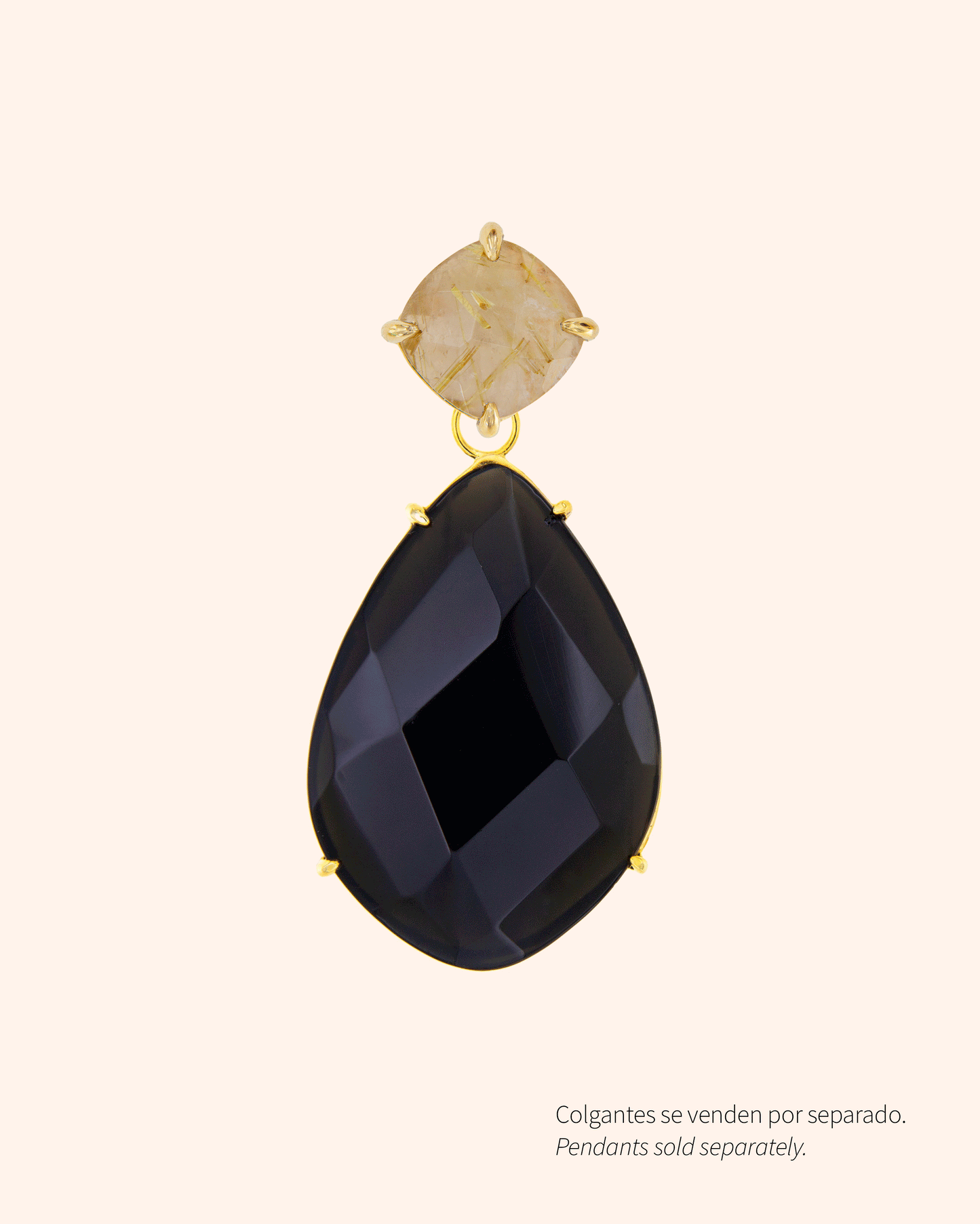 Pendientes Big Candy Cuarzo Rutilo
