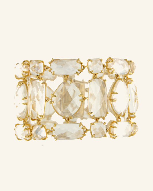 Golden Vizier bracelet with colorless quartz
