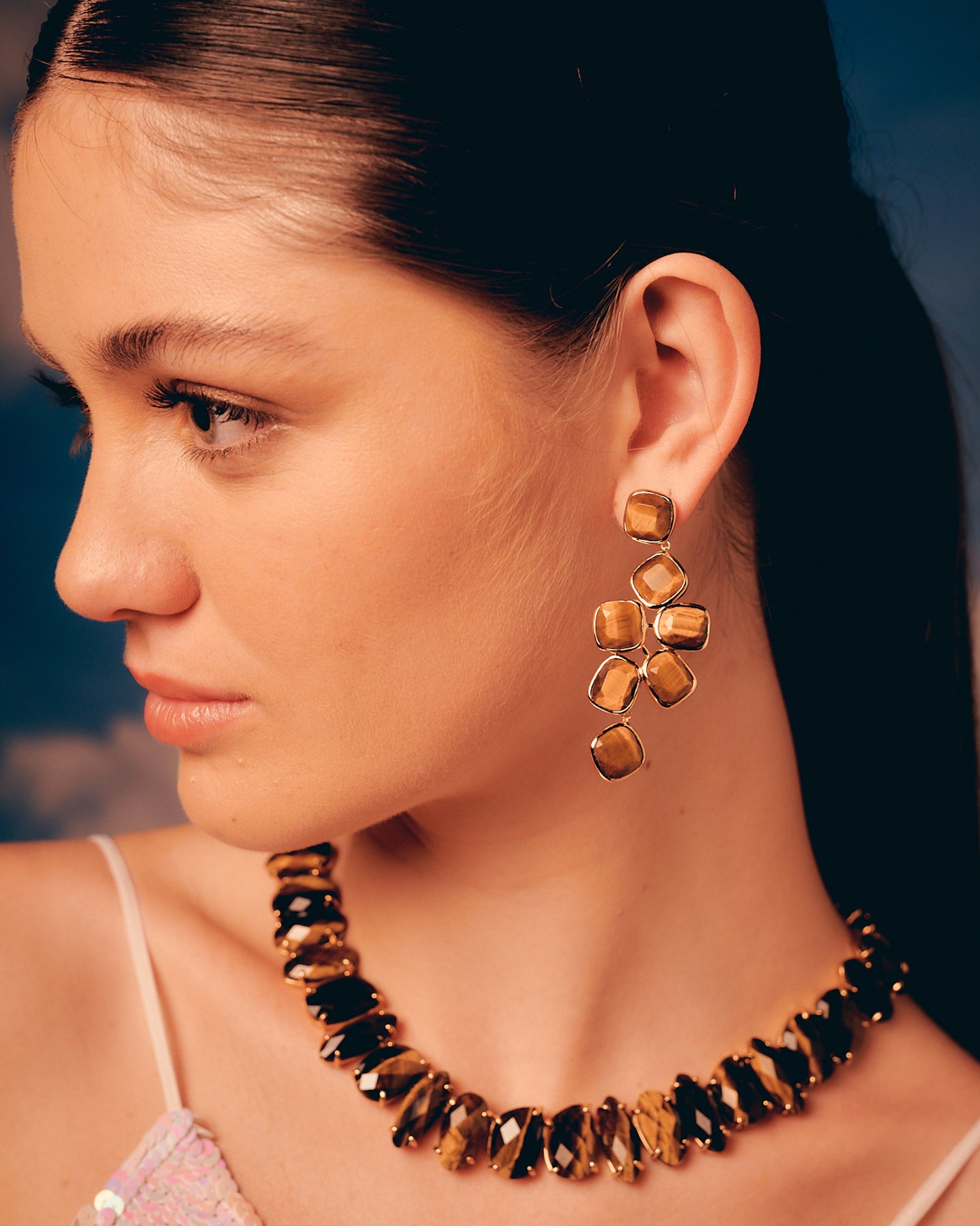 Tiger Eye Hydra Earrings