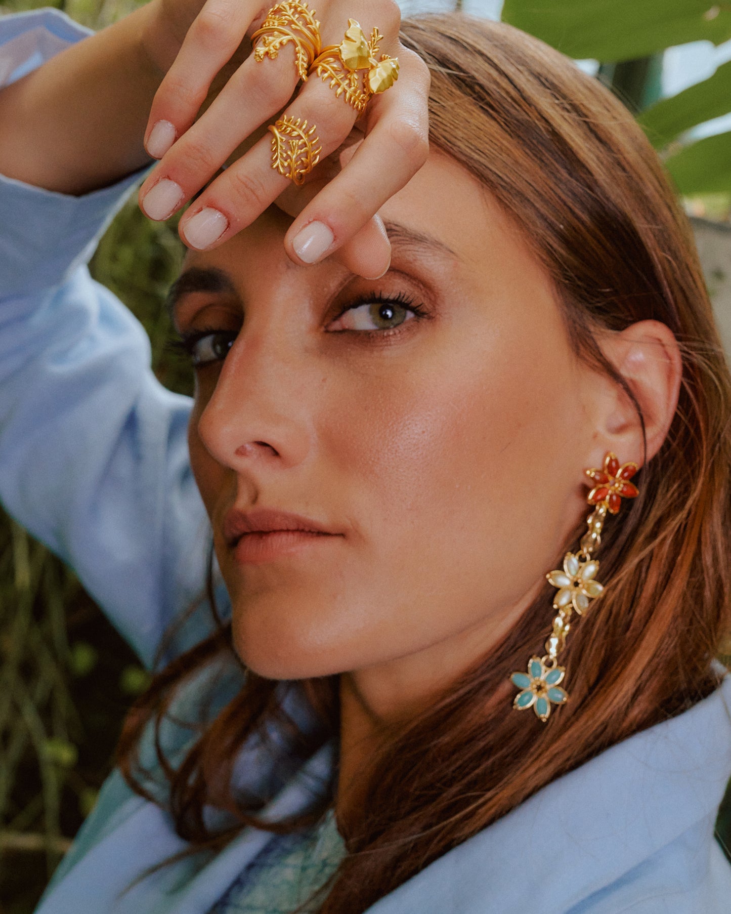 Big Jazmin Coral Earrings