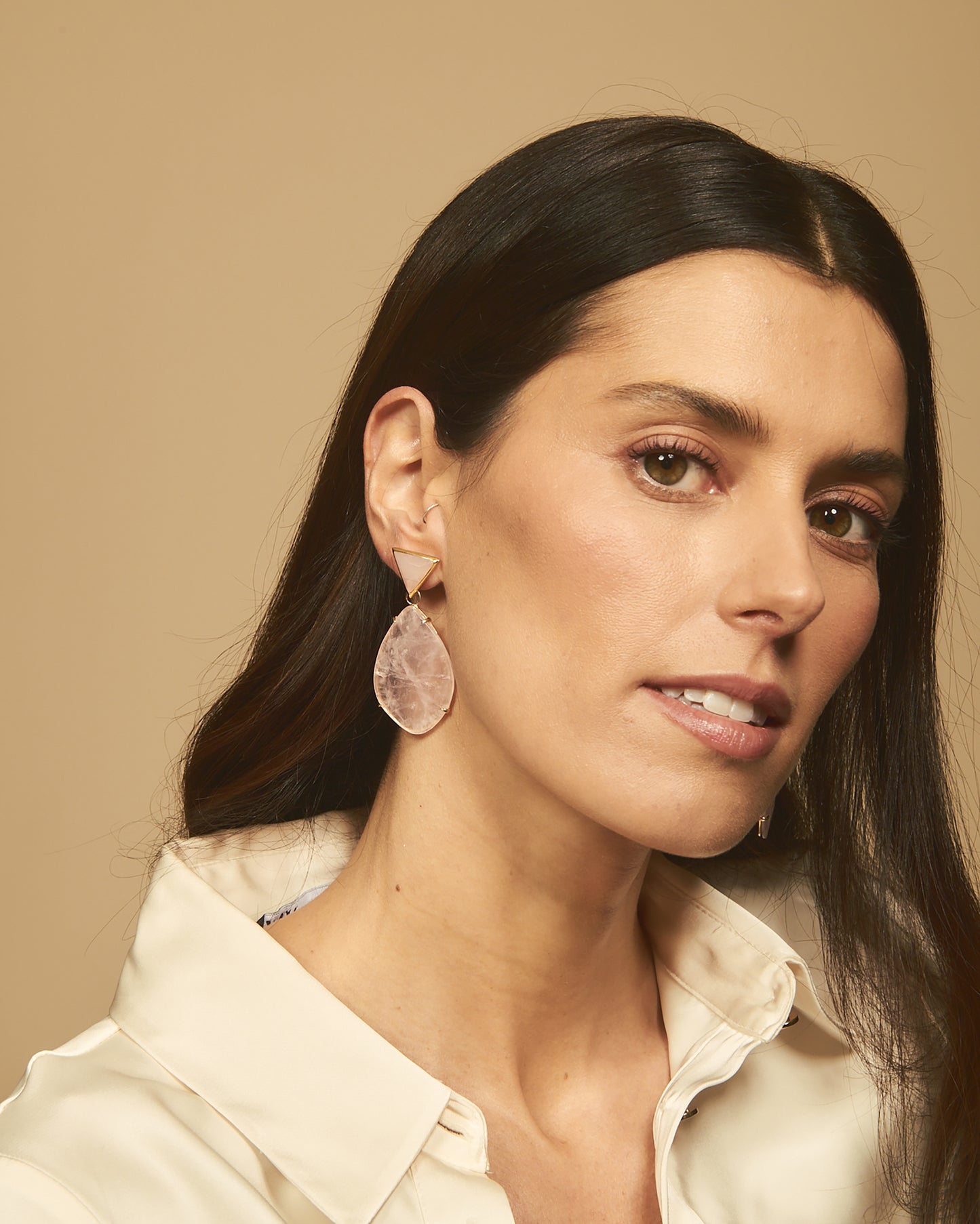 Mycerinos earring with rose quartz