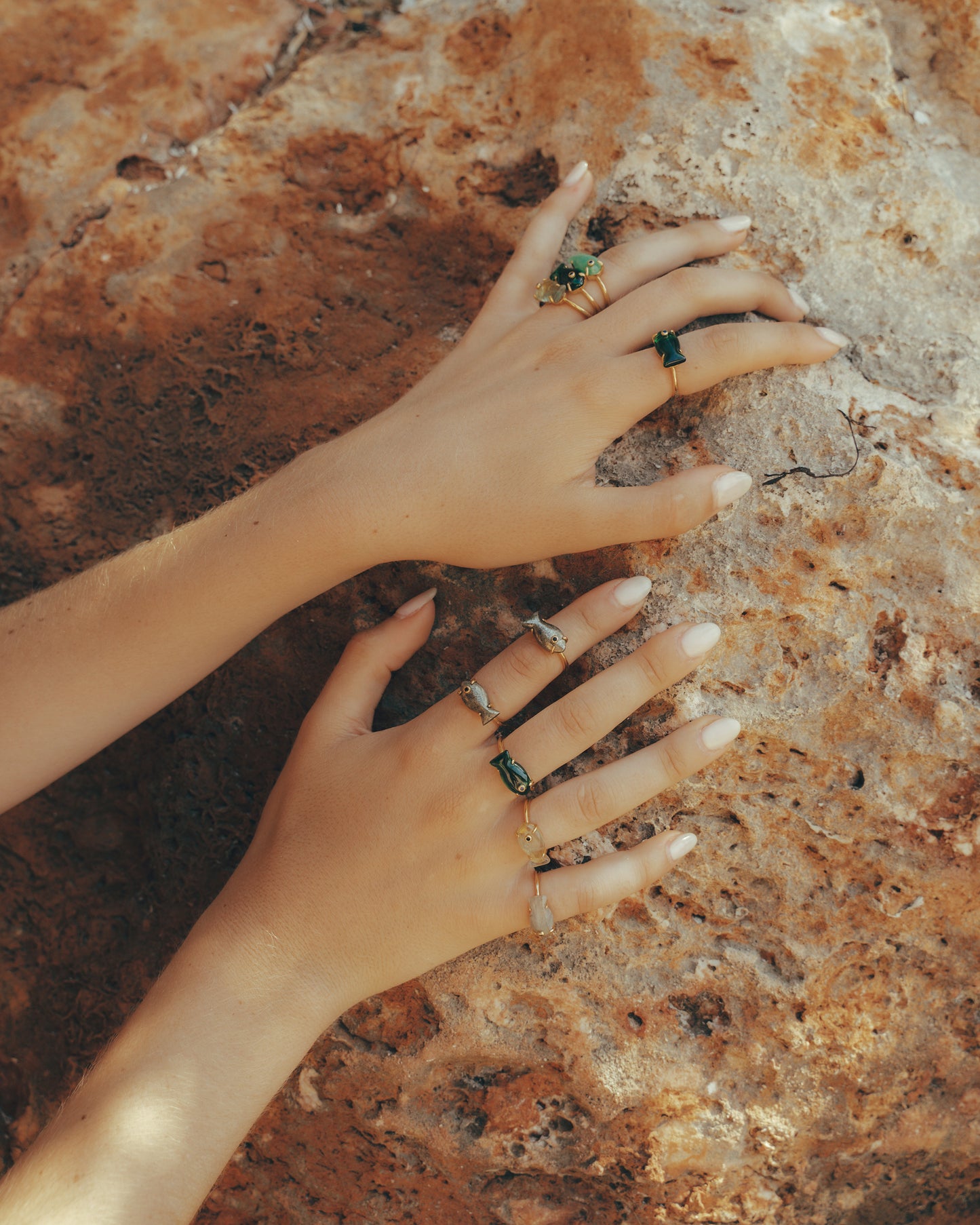 Anillo Marea Fluorita Verde