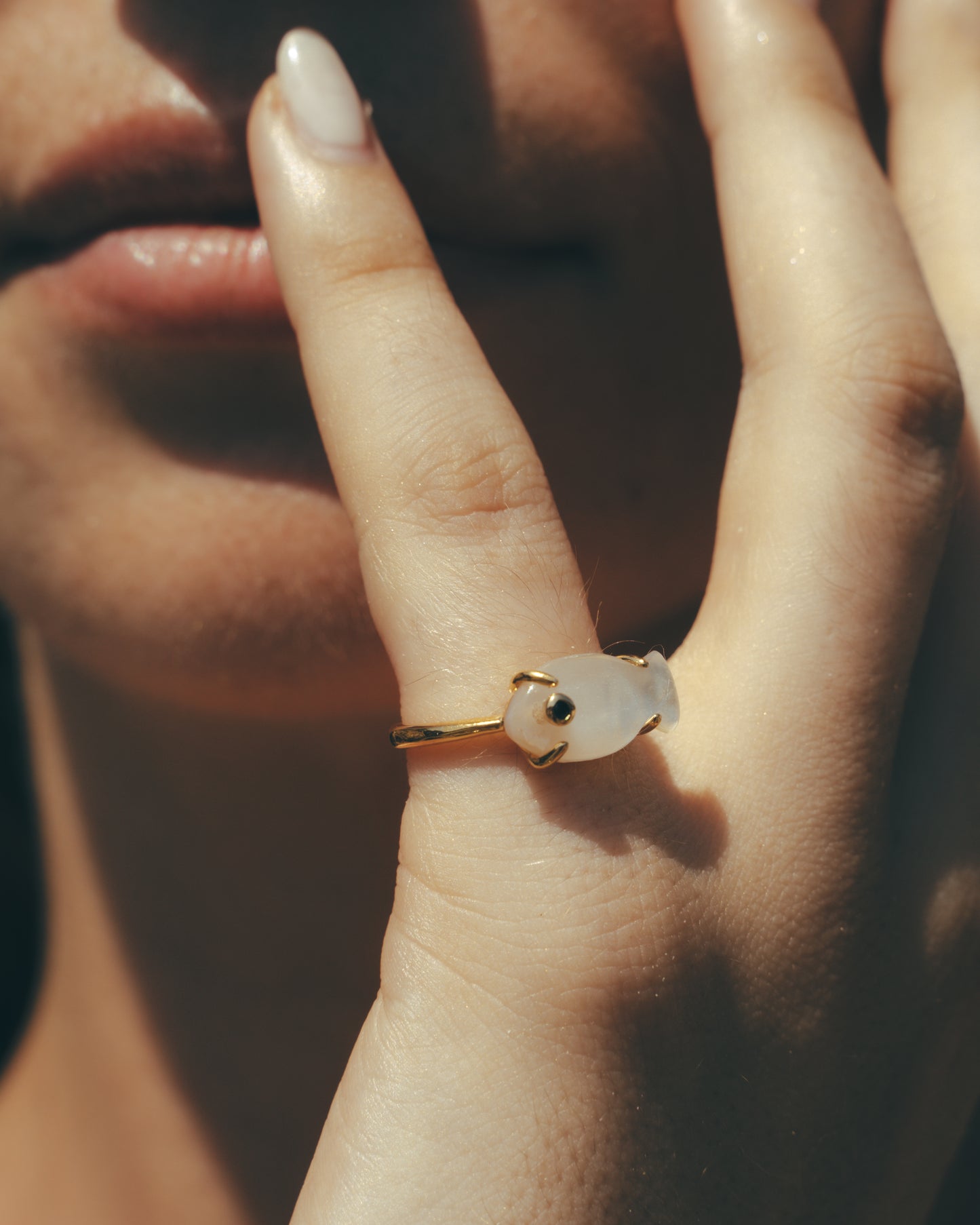 Anillo Marea Madreperla Blanca