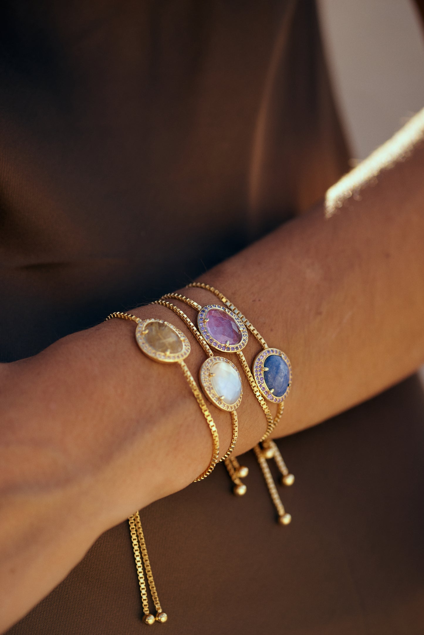Pulsera Aleluya con cuarzo azul