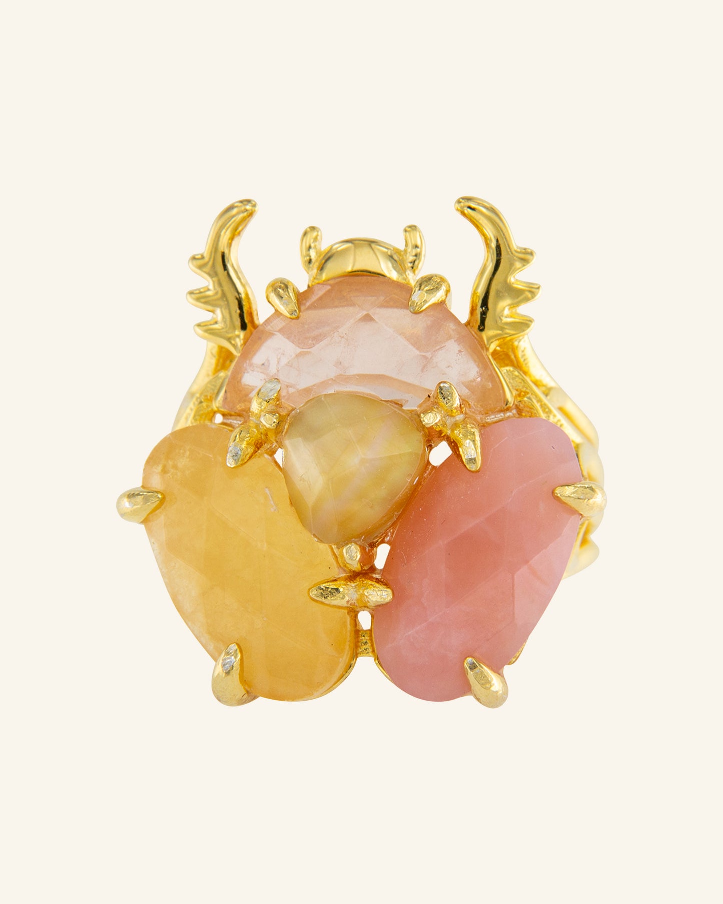 Anillo Escarabajo Rosa