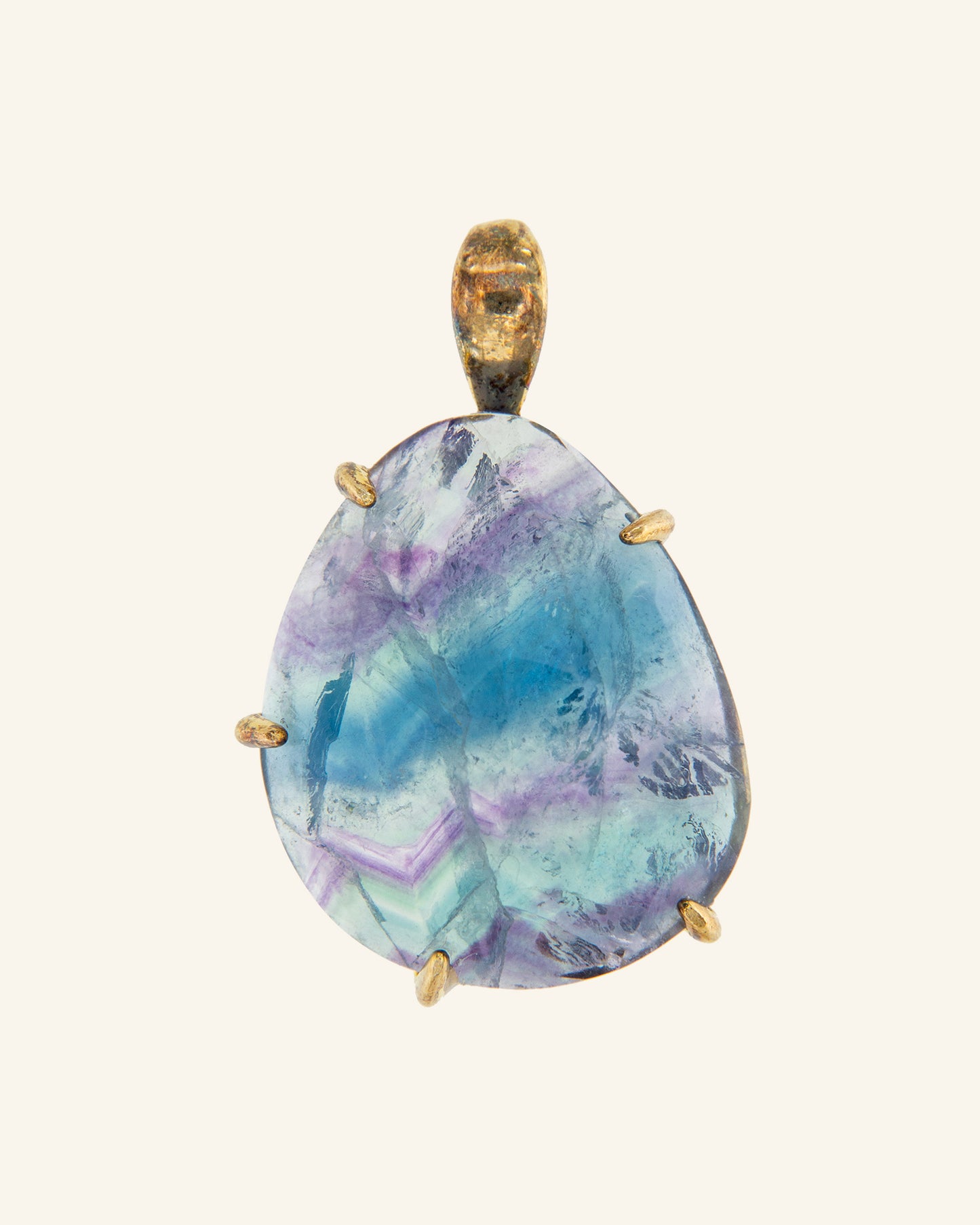 Papyrus pendant with fluorite