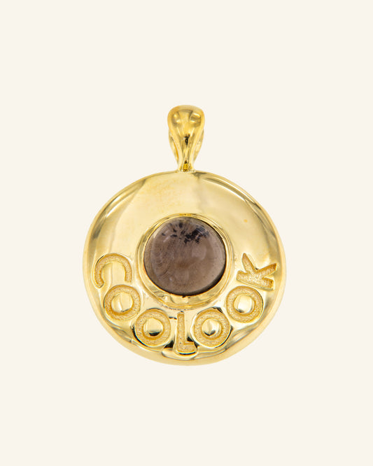 Atoll pendant with smoky quartz