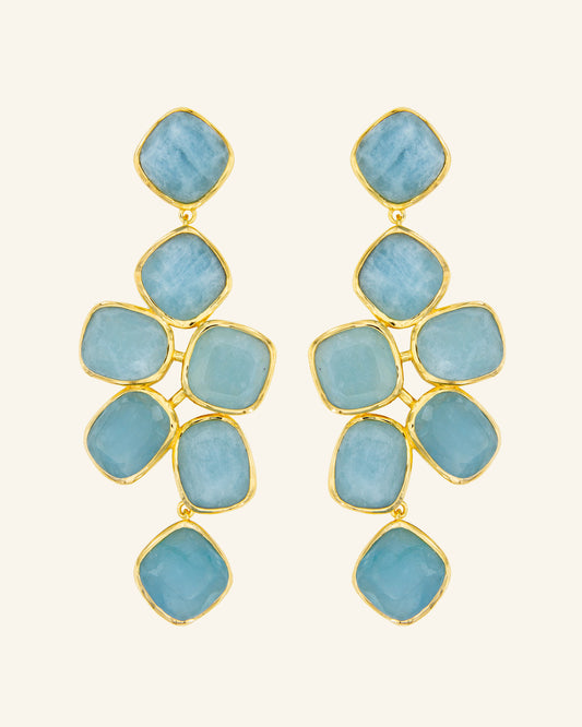 Pendientes Hydra Aguamarina