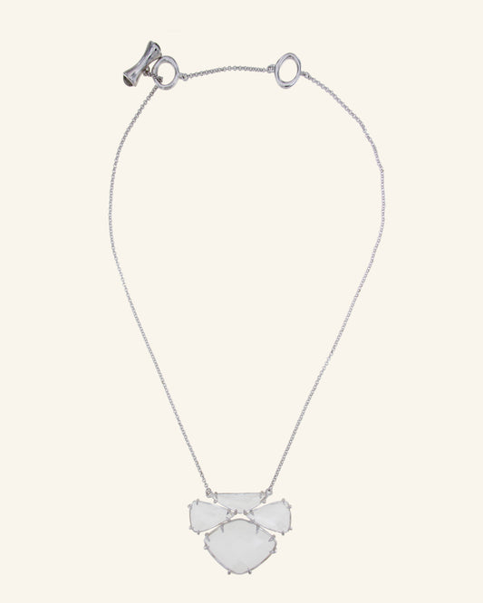 Collar Visir de plata con cuarzo incoloro