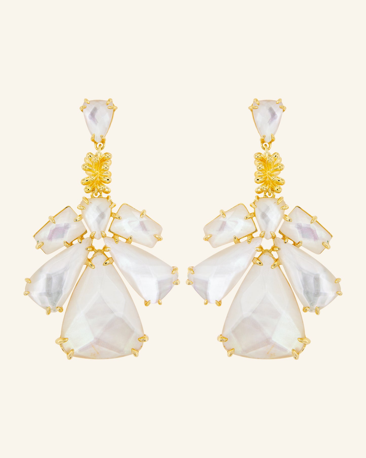Pendientes Visir Madreperla Blanca