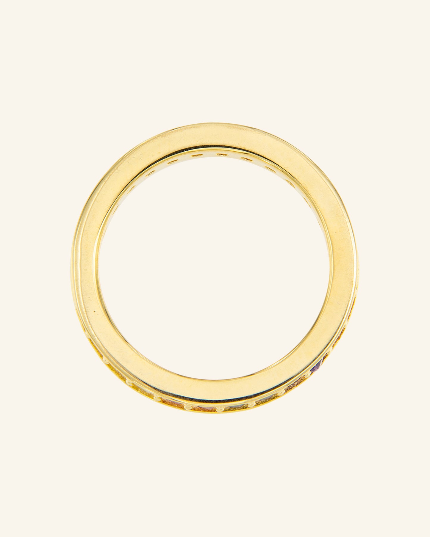Anillo Tiber dorado con circonitas de colores