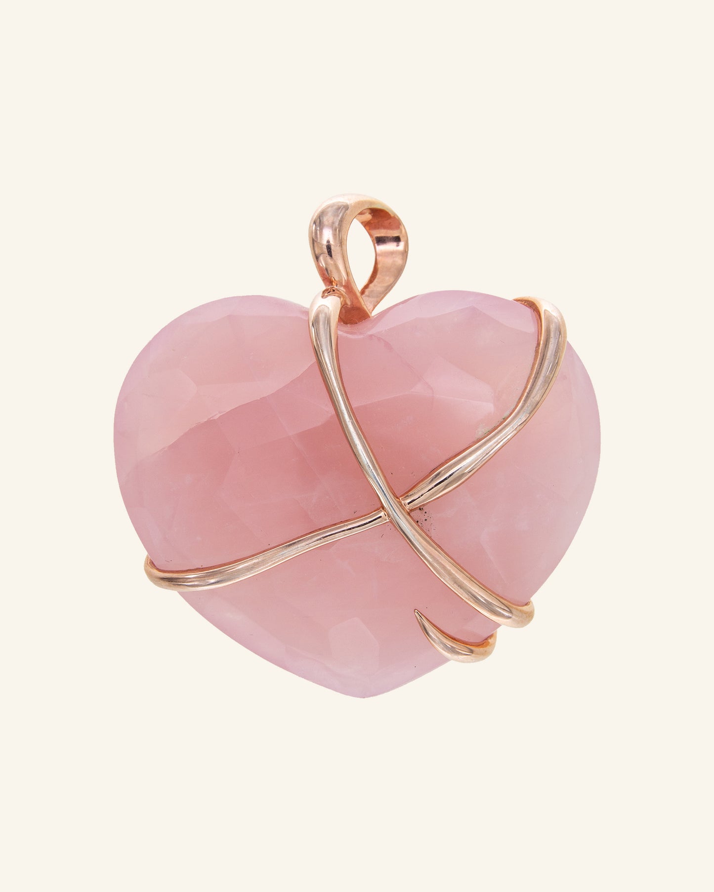 Colgante Huge con cuarzo rosa