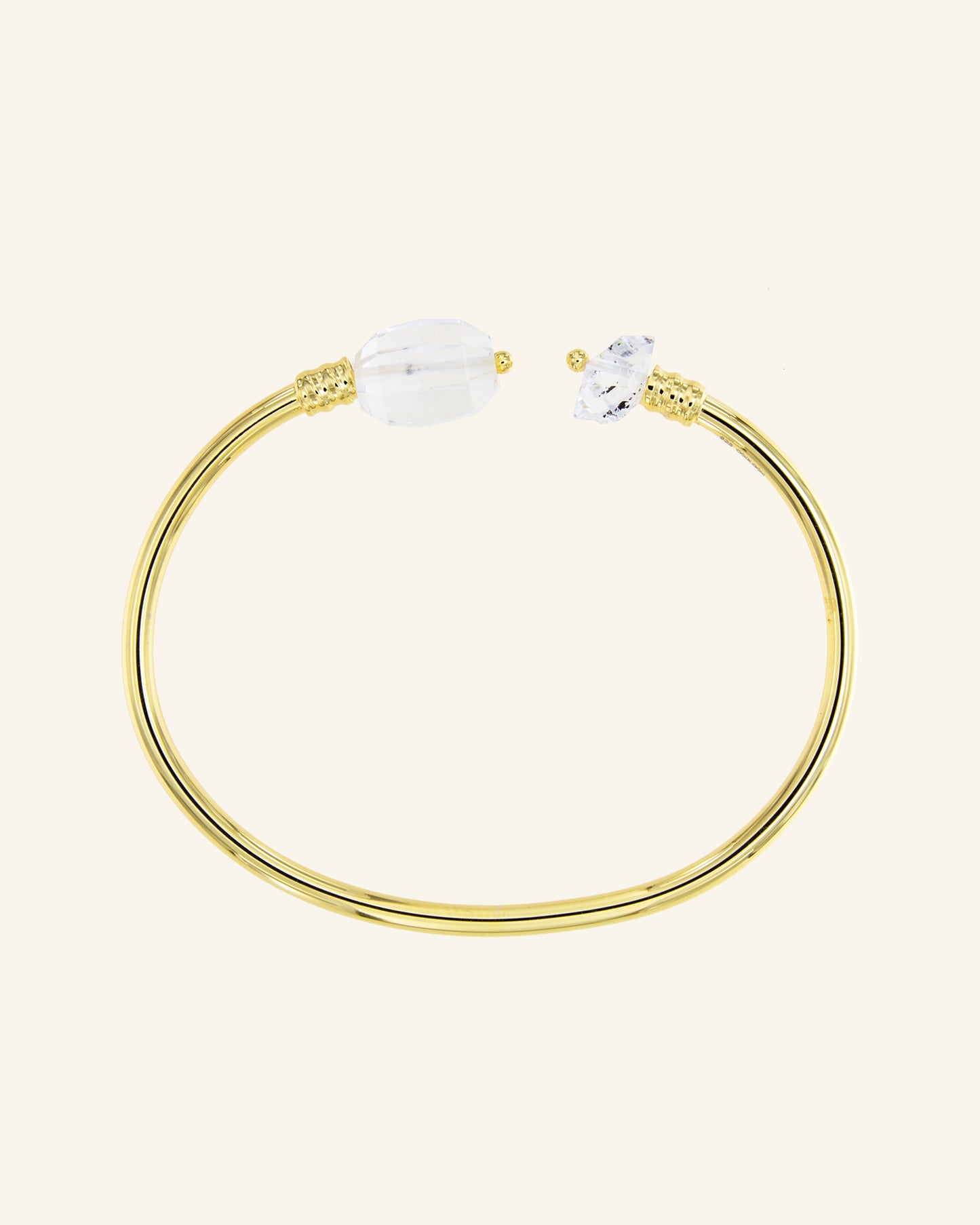 Pulsera Iceberg con cuarzo herkimer natural