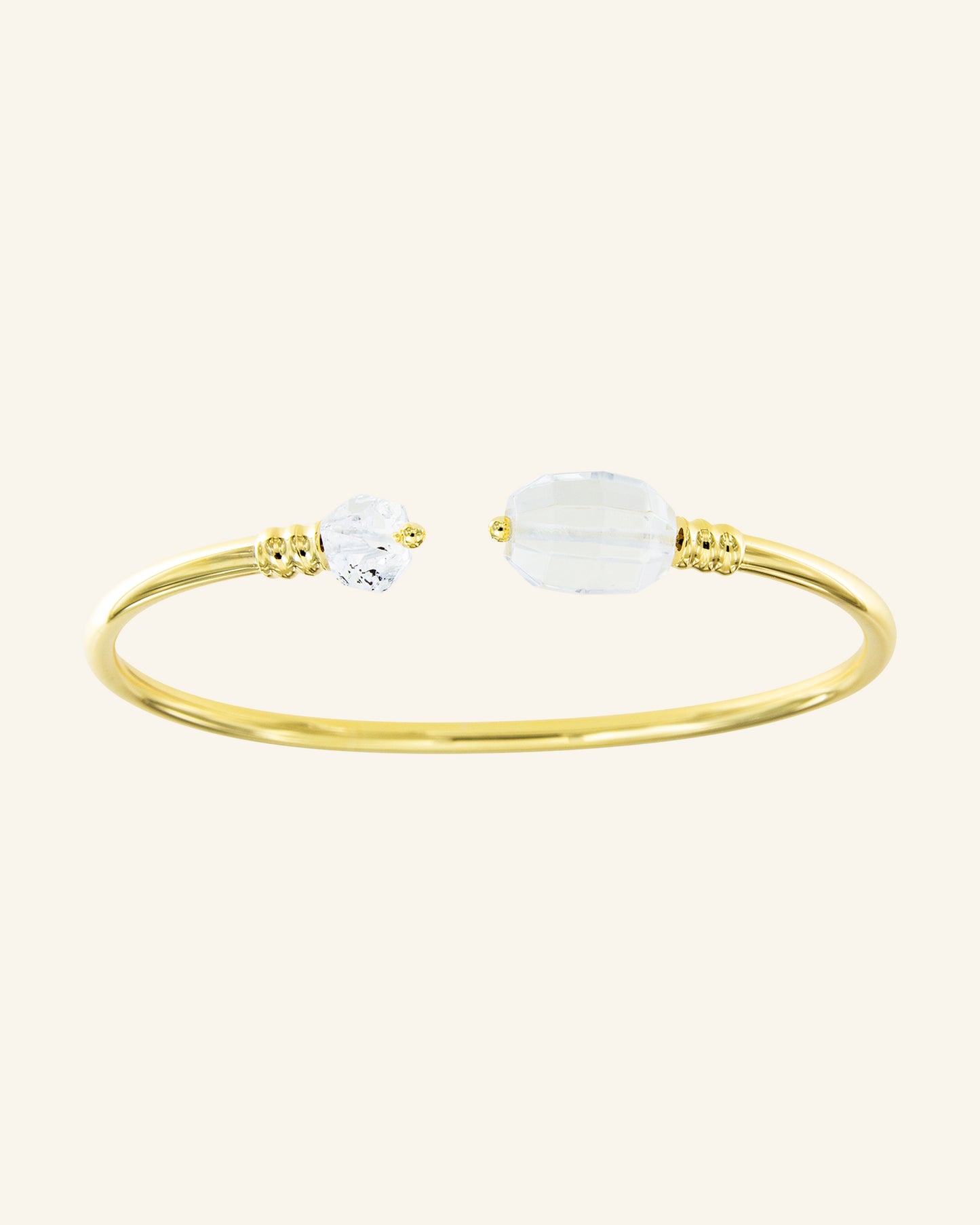 Pulsera Iceberg con cuarzo herkimer natural