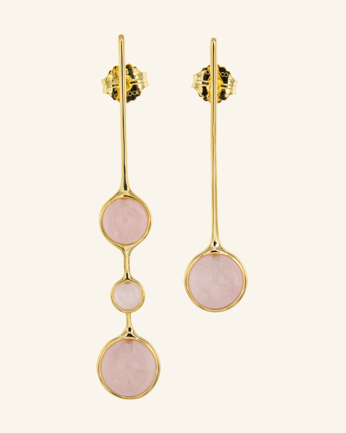 Pendientes Crisálida cuarzo Rosa