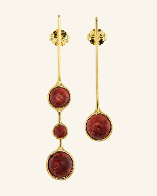 Pendientes Crisálida coral