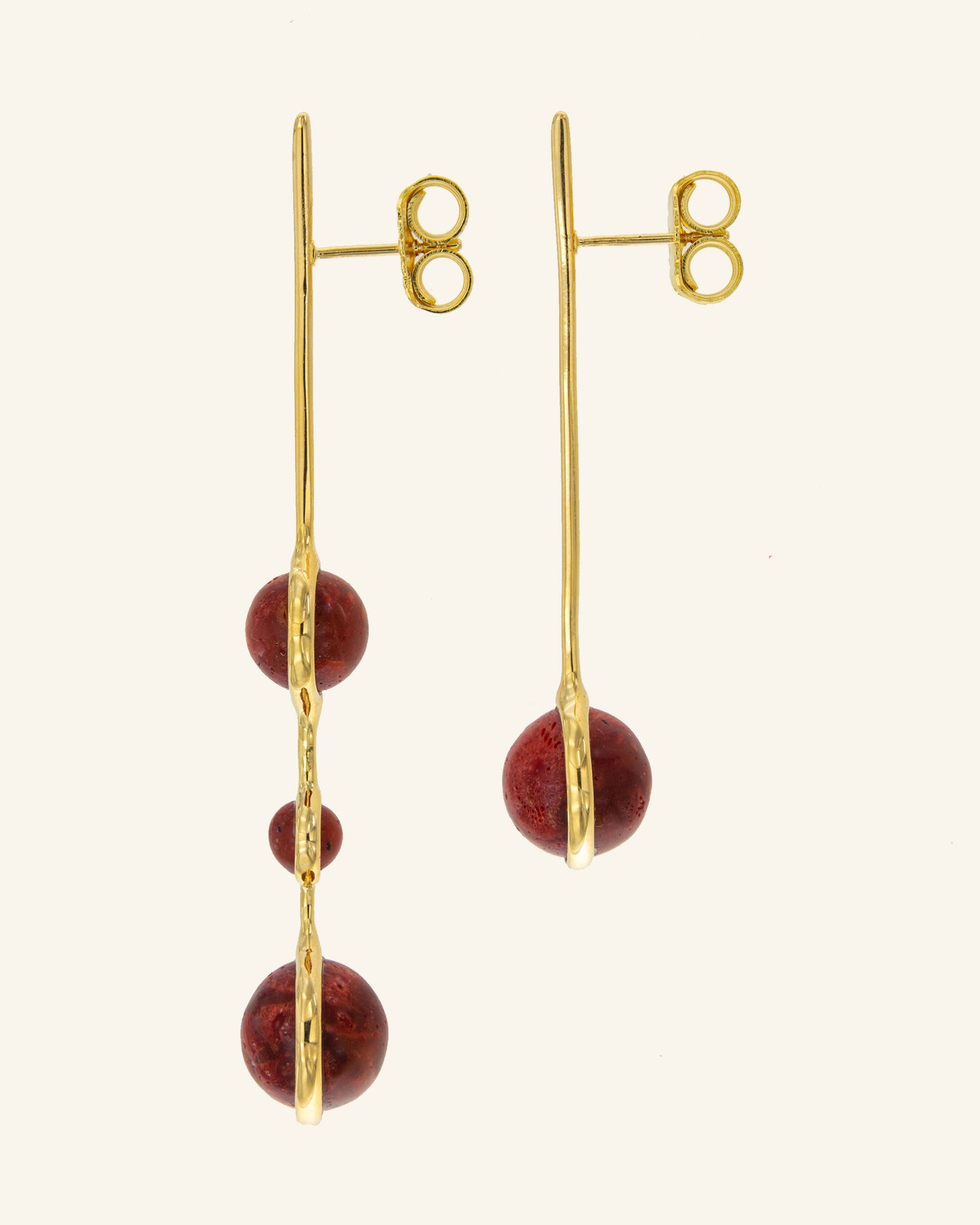 Pendientes Crisálida coral