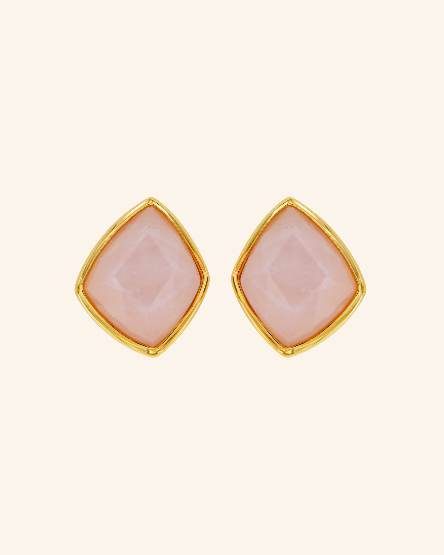 Pendientes Candy Tail Cuarzo Rosa Bisel