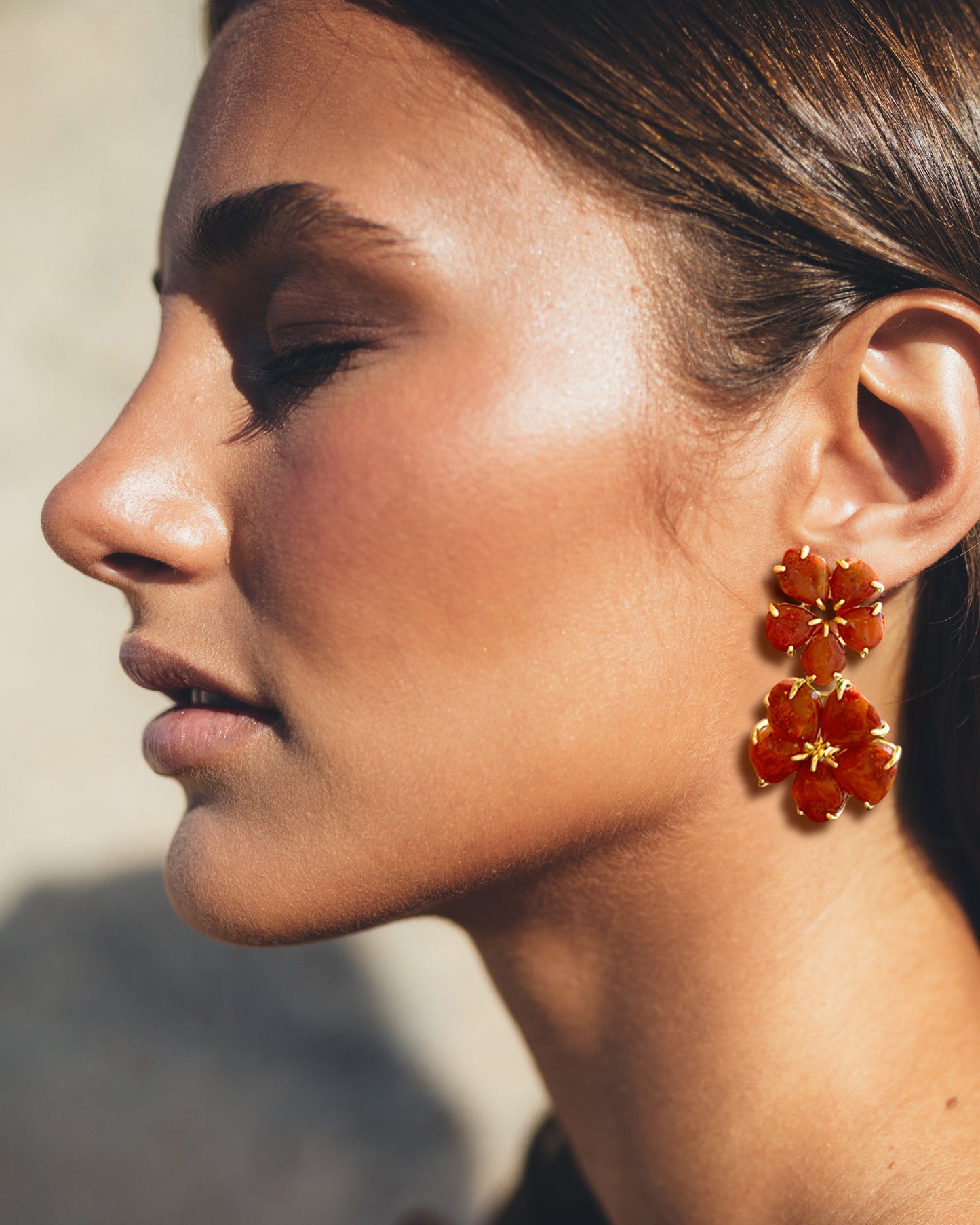 XL Coral Intermediate Hibiscus Pendants