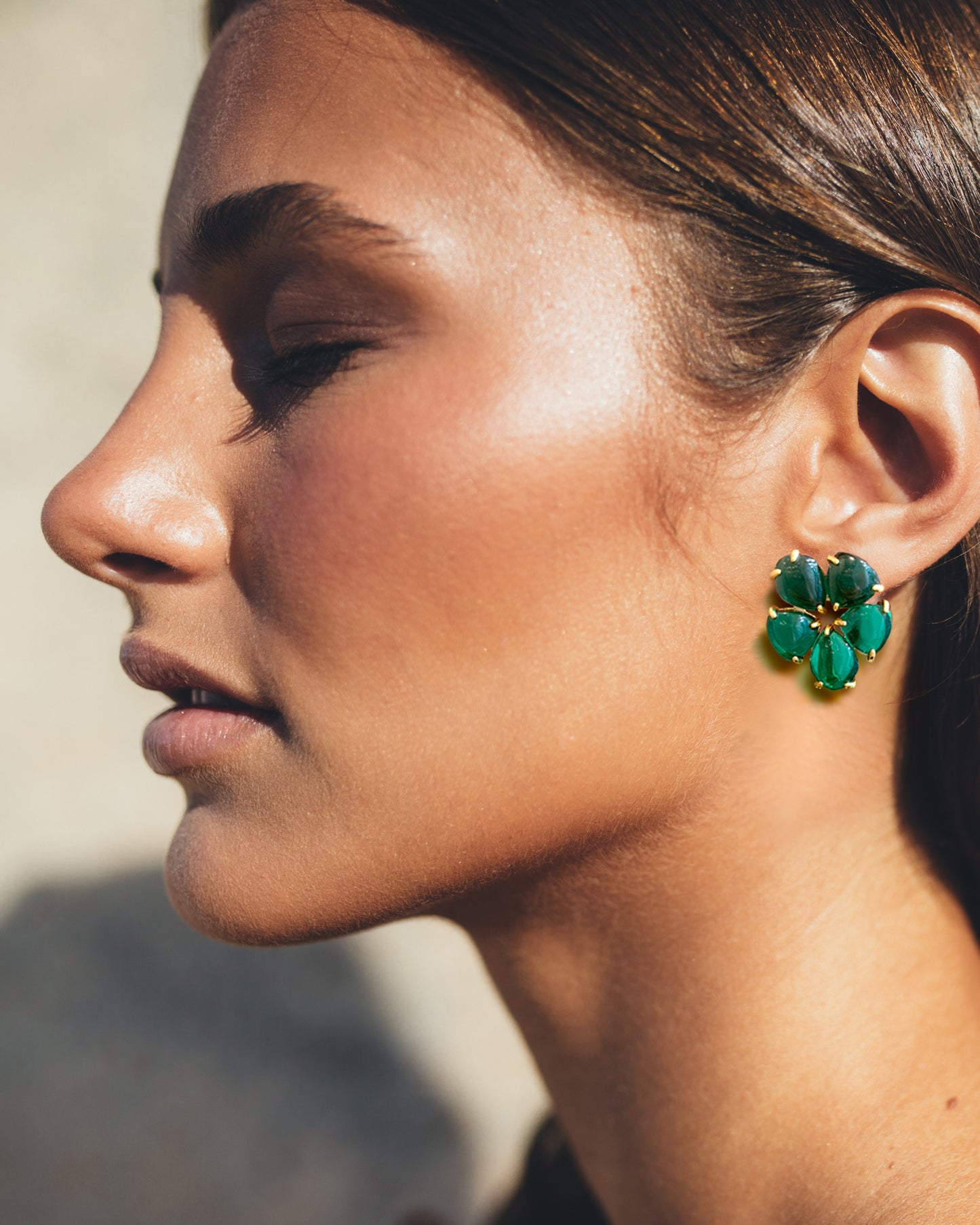 Pendientes Hibiscus Esmeralda