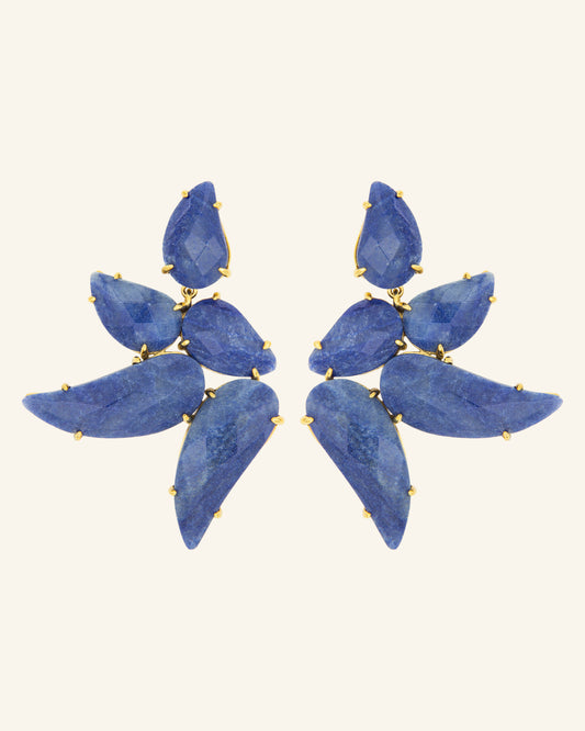 Anemone earrings with blue quartz