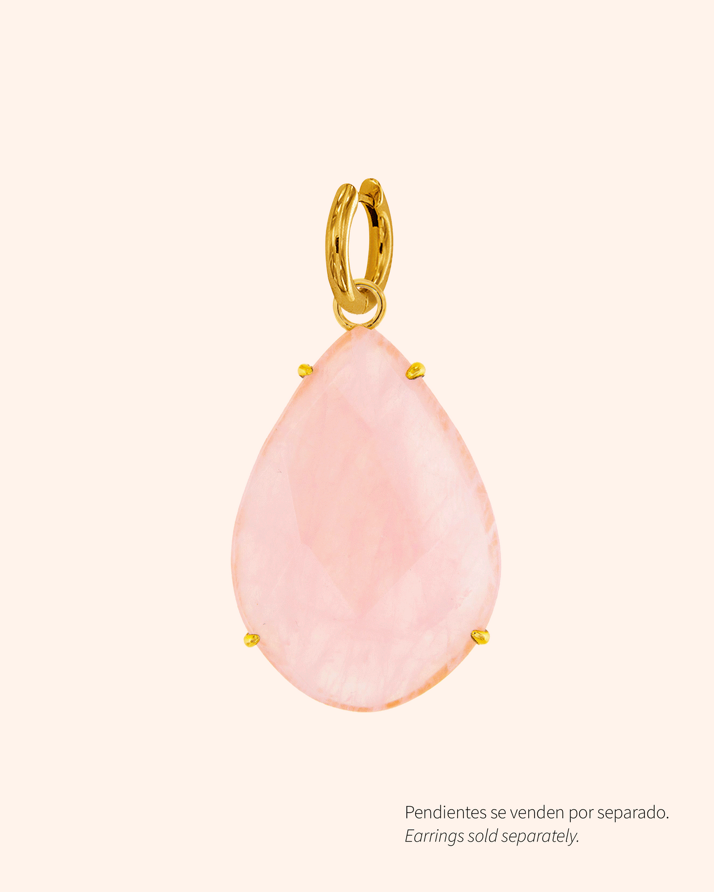 Lágrimas Panghi con cuarzo rosa