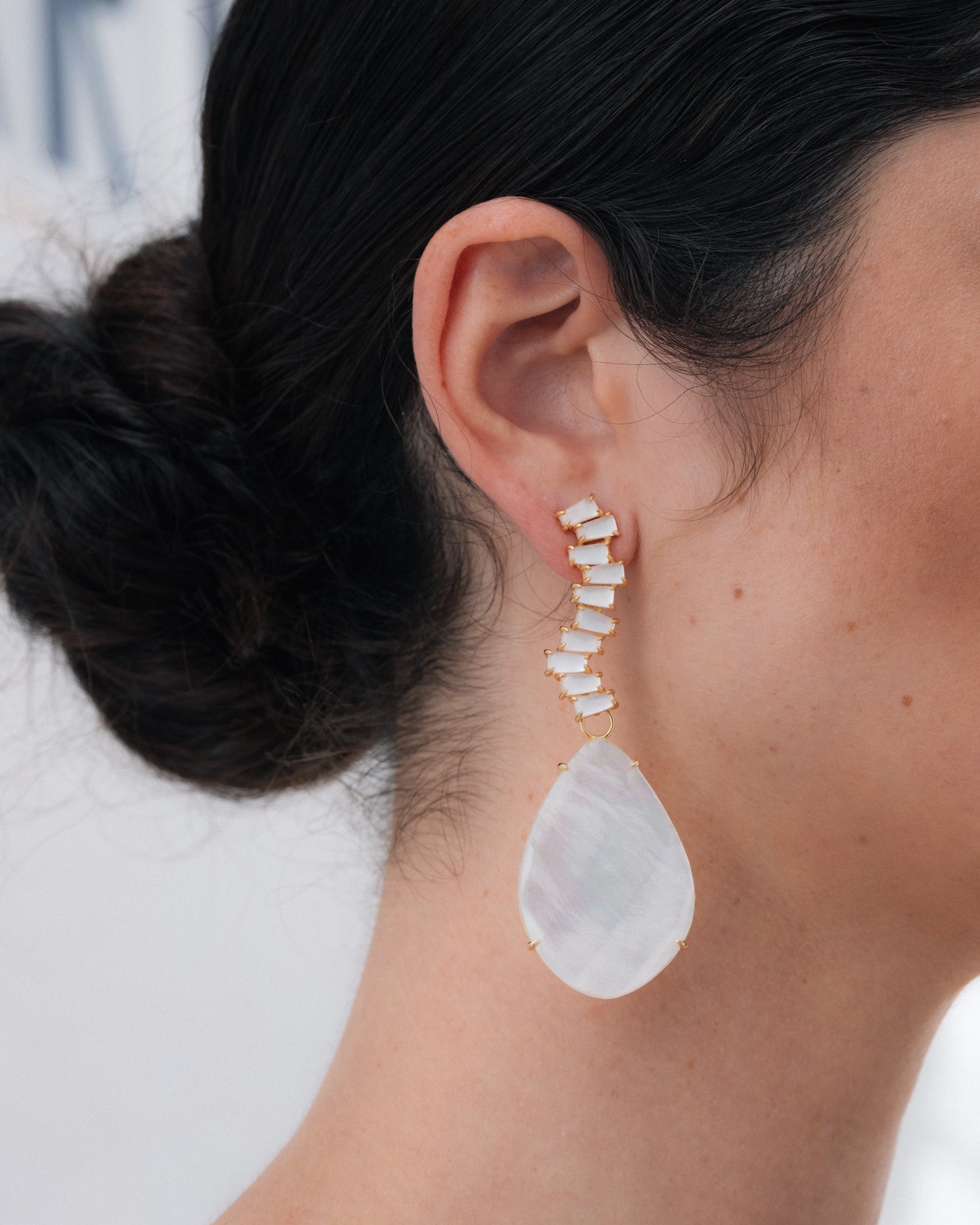 Pendientes Frances Madreperla Blanca