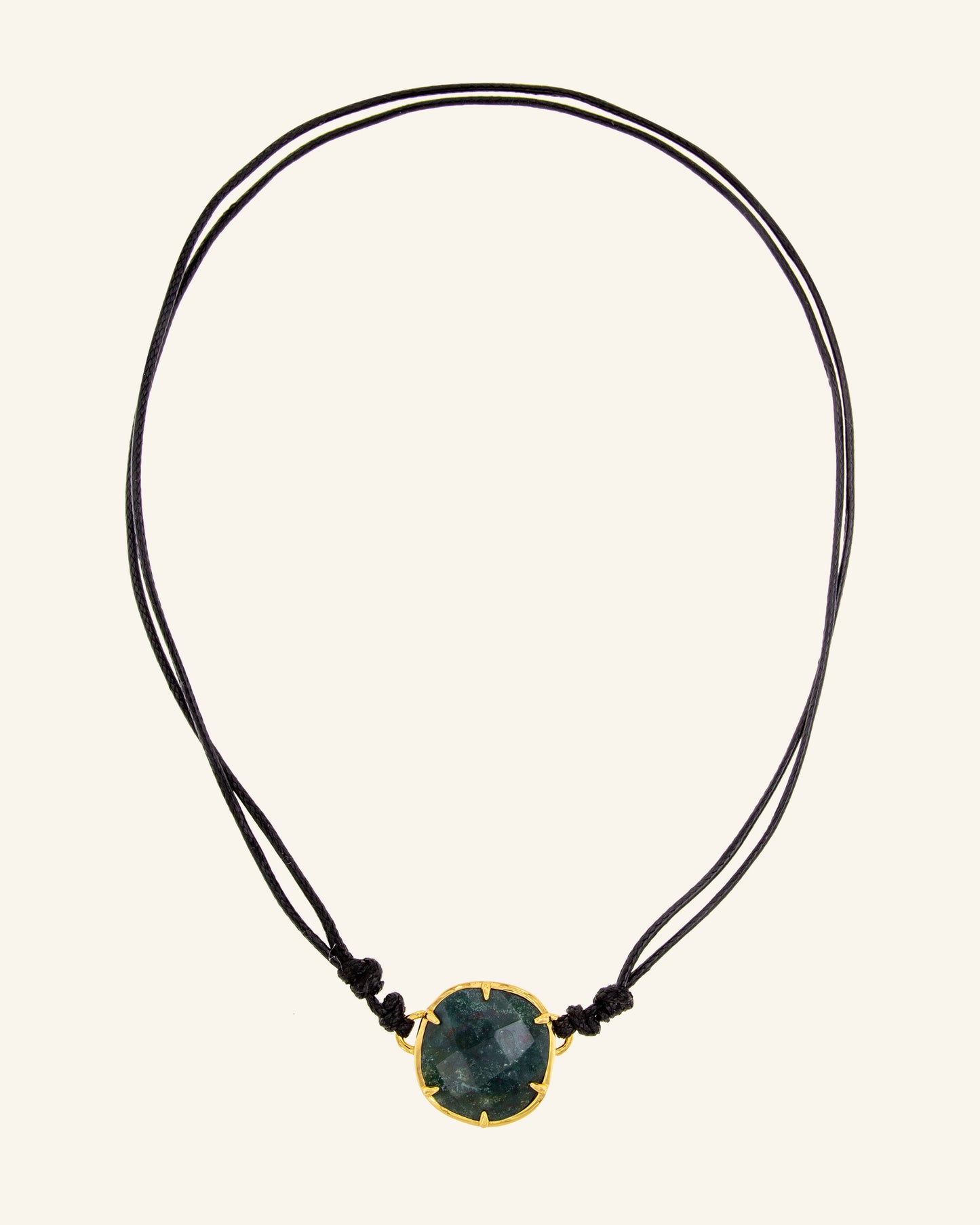 Choker Byzantium Blood stone black cord