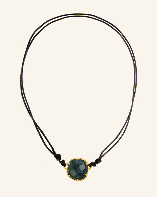 Choker Byzantium Blood stone black cord