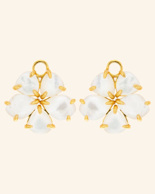 Colgantes Hibiscus Intermedios Madreperla Blanca