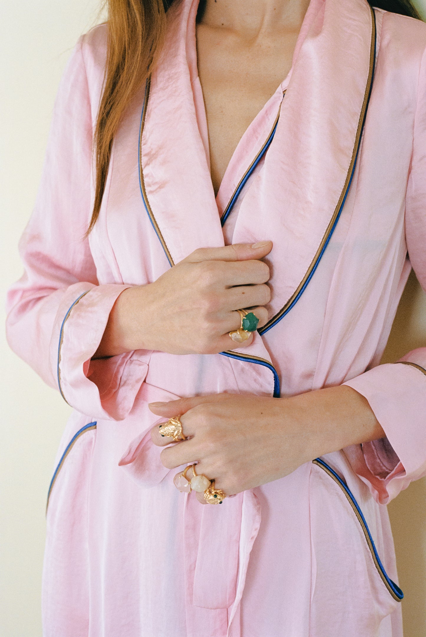 Anillo Papiro con cuarzo rosa