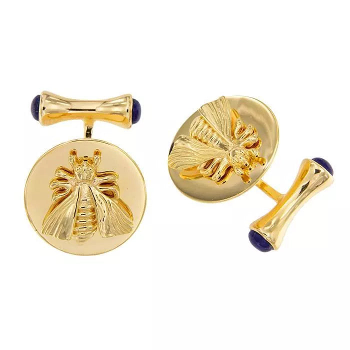 Queen Bee Cufflinks with lapis lazuli