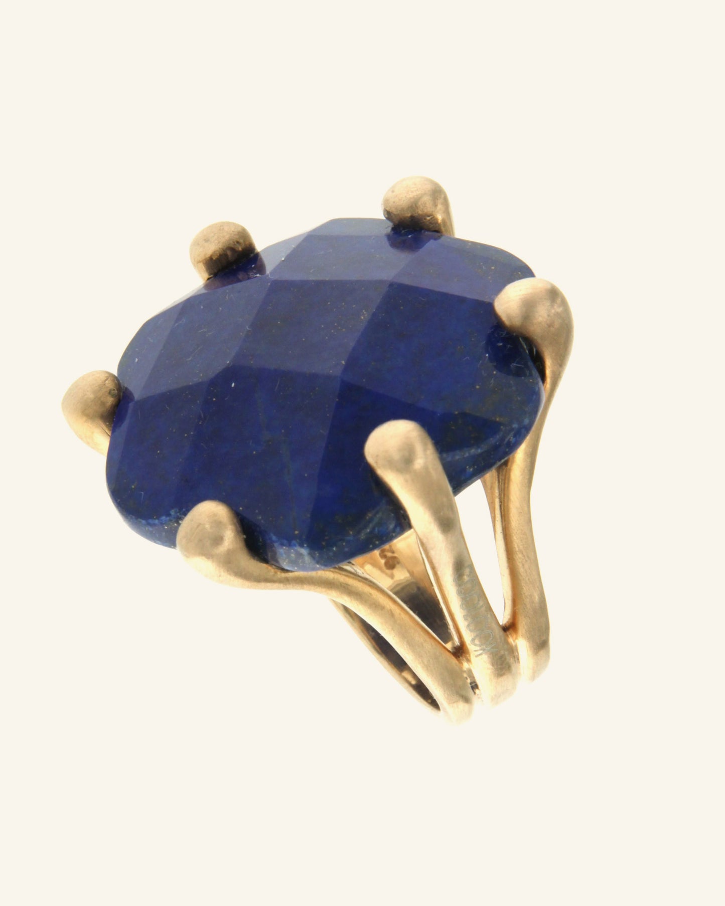 Medusa ring with lapis lazuli