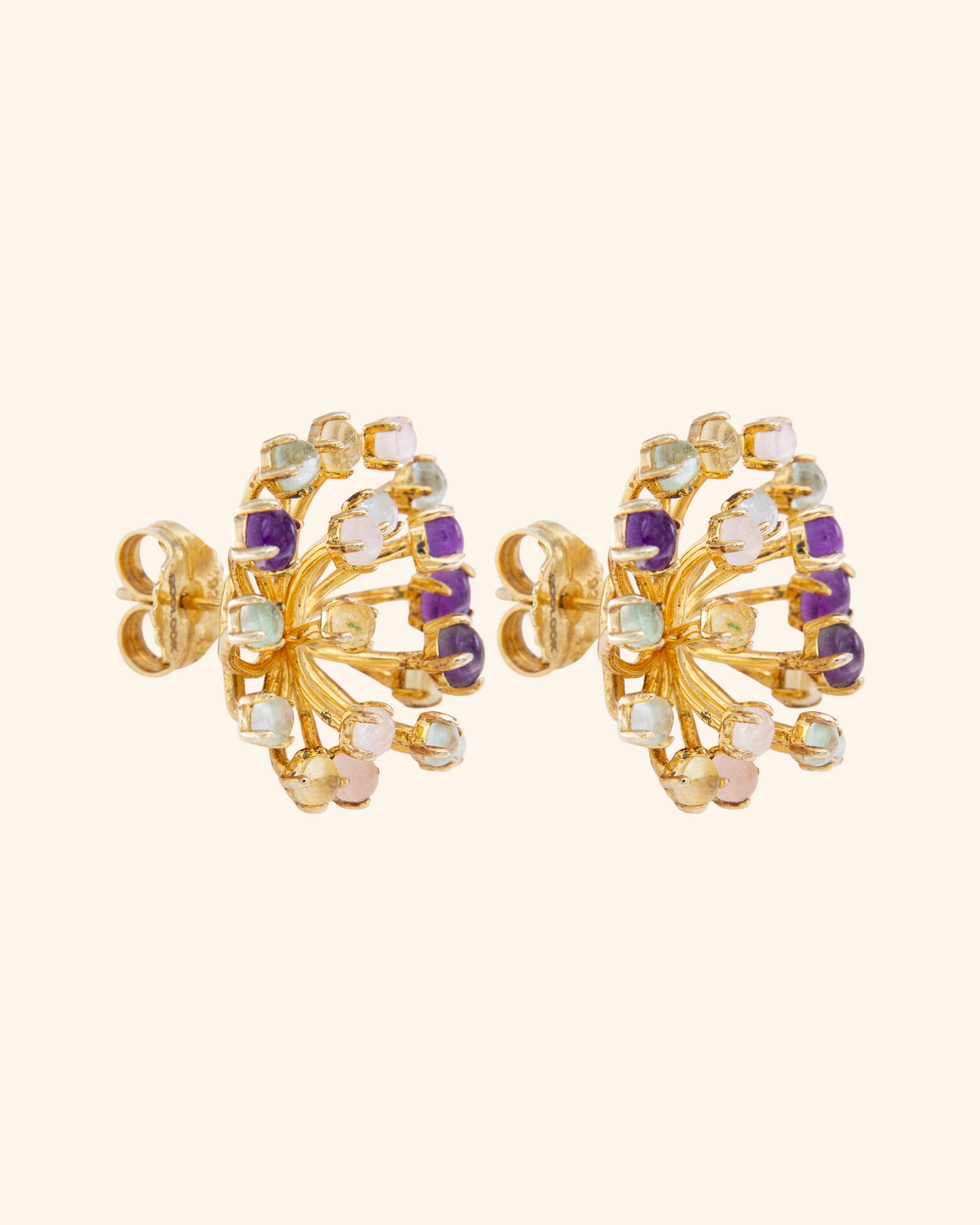 Magnolia earrings with labradorite