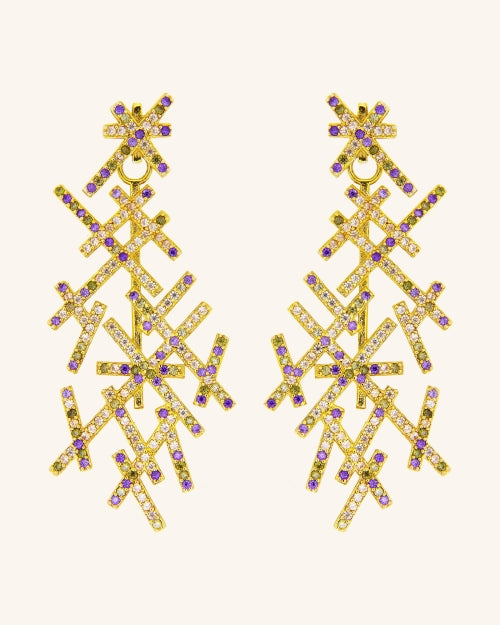 Pendientes New Lumen con circonitas multicolor