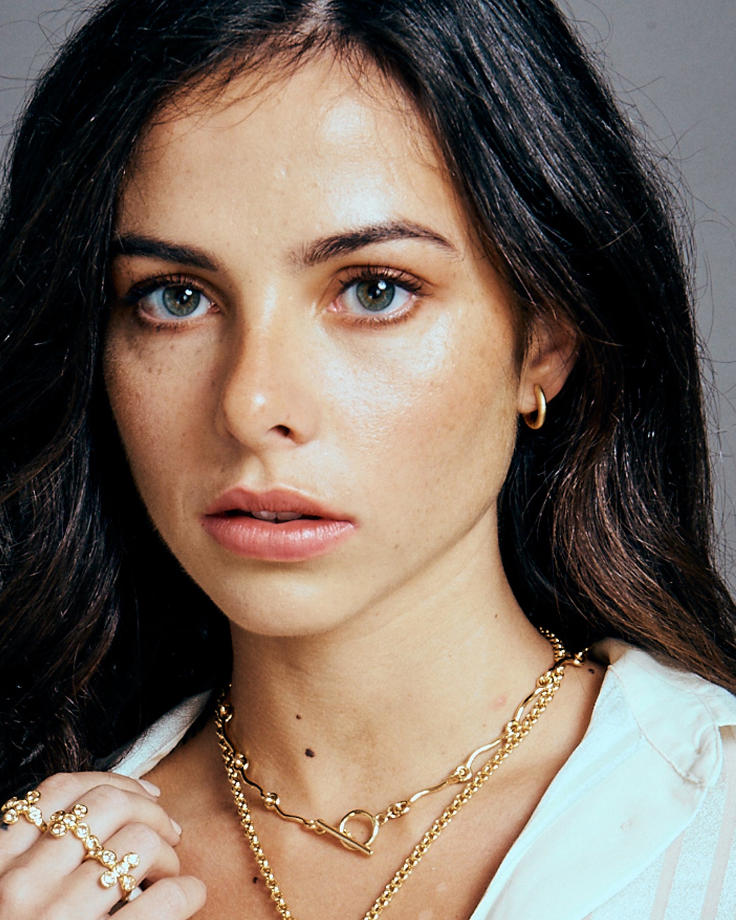 Pendientes Aro dorado mate
