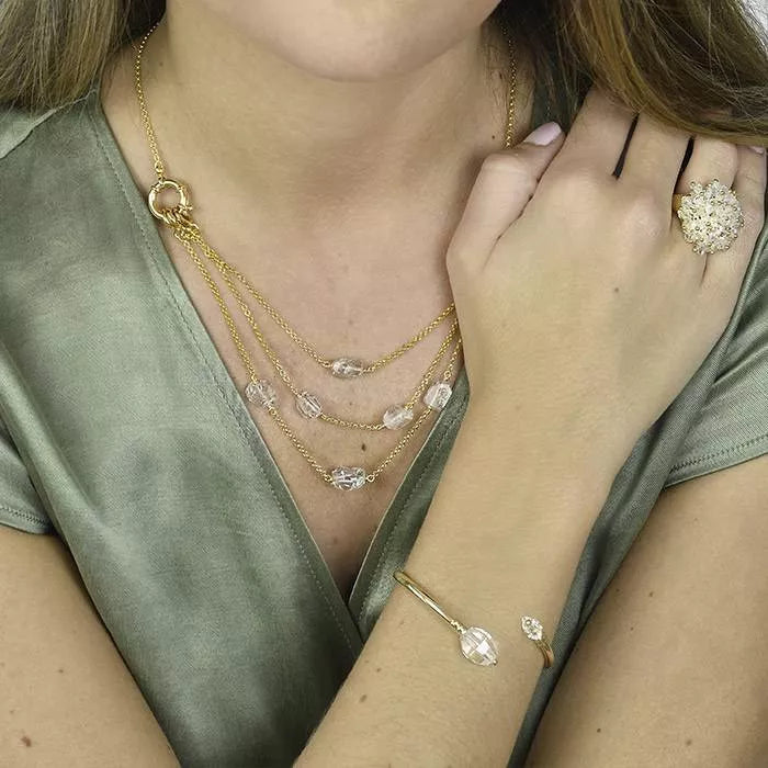 Vinson necklace with herkimer quartz