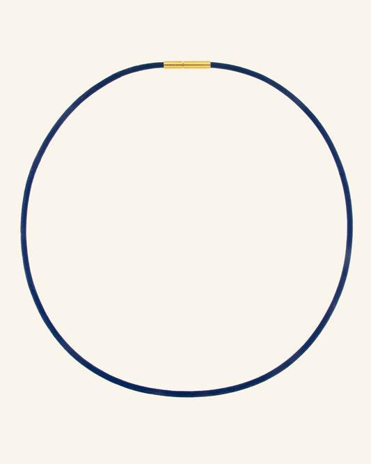 Cordón de Cuero Azul 44cm