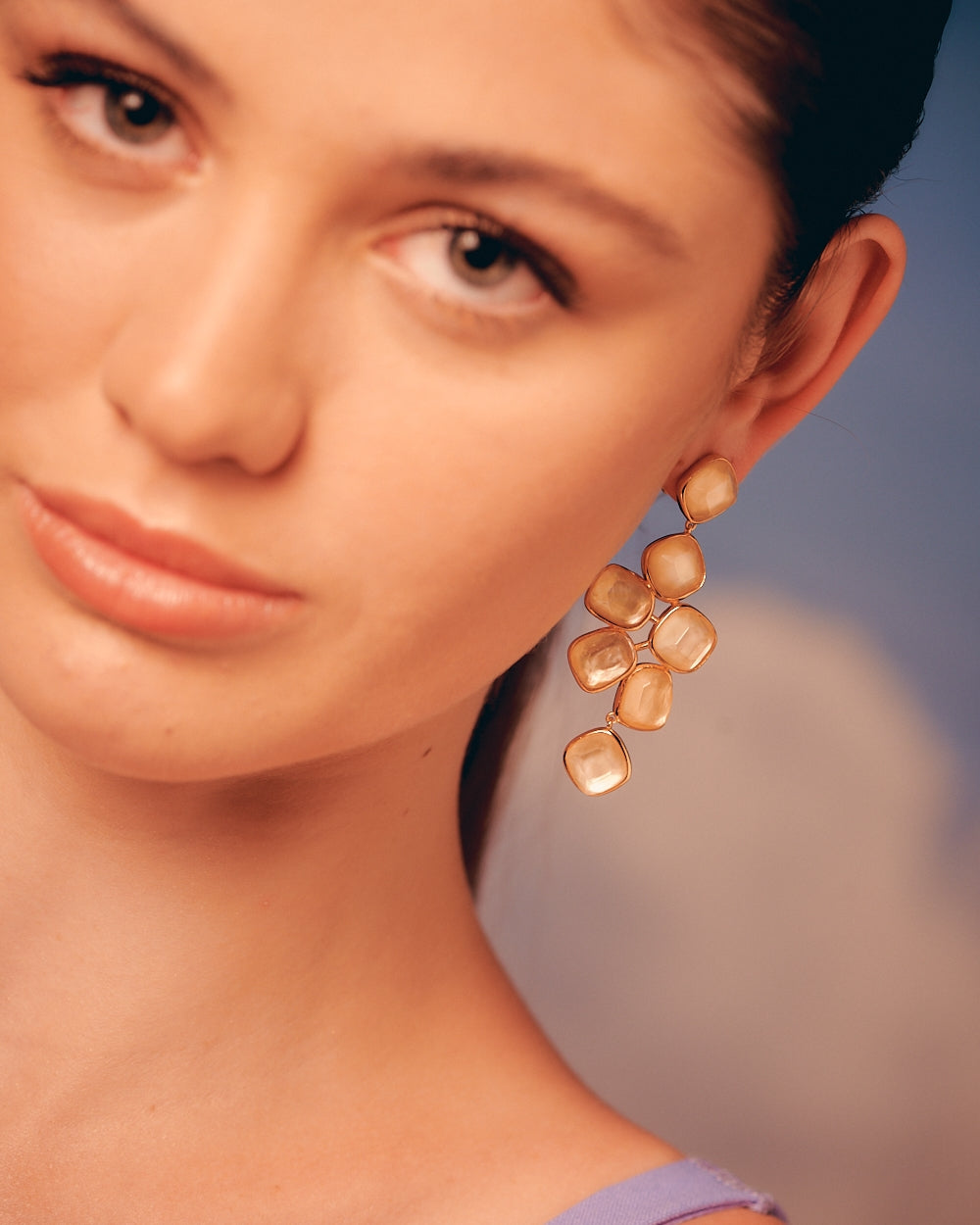 Pendientes Hydra Madreperla Dorada