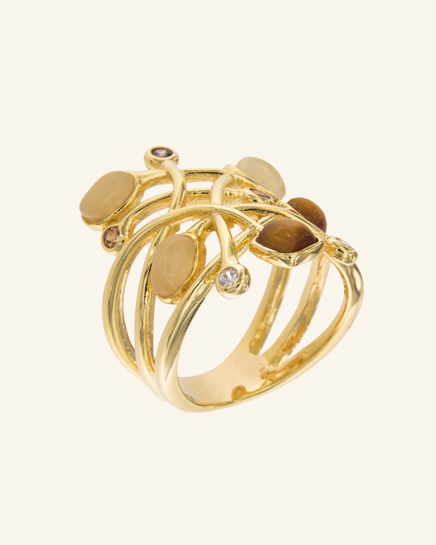 Big Bang ring with combination of stones