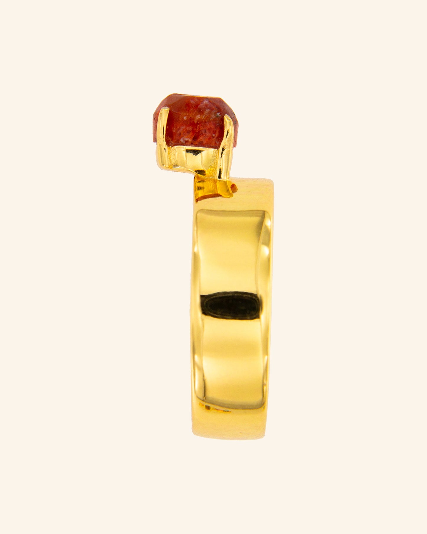 Anillo Gabo con Coral rojo