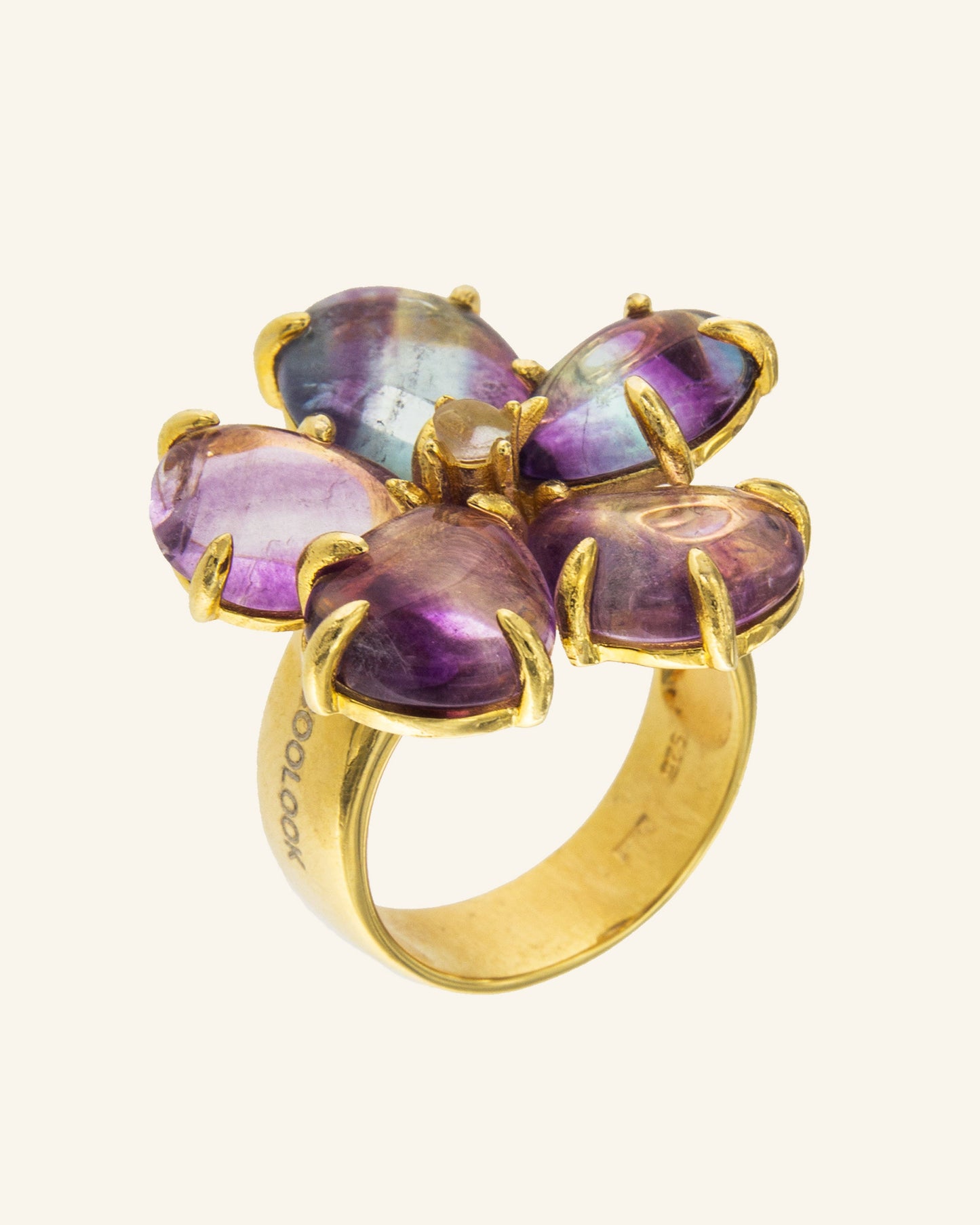 Anillo Hibiscus Fluorita