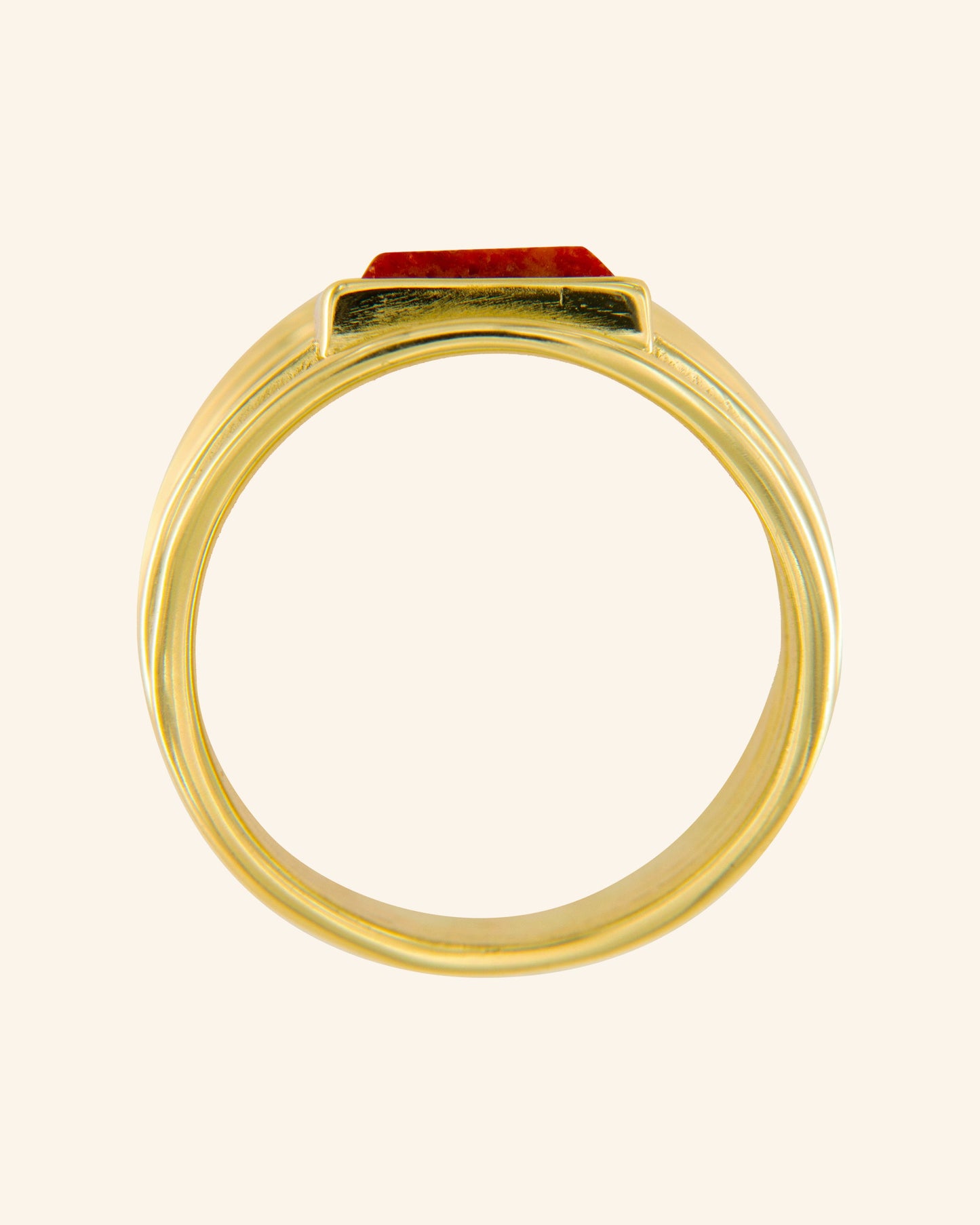 Lalique Ring with Red Coral