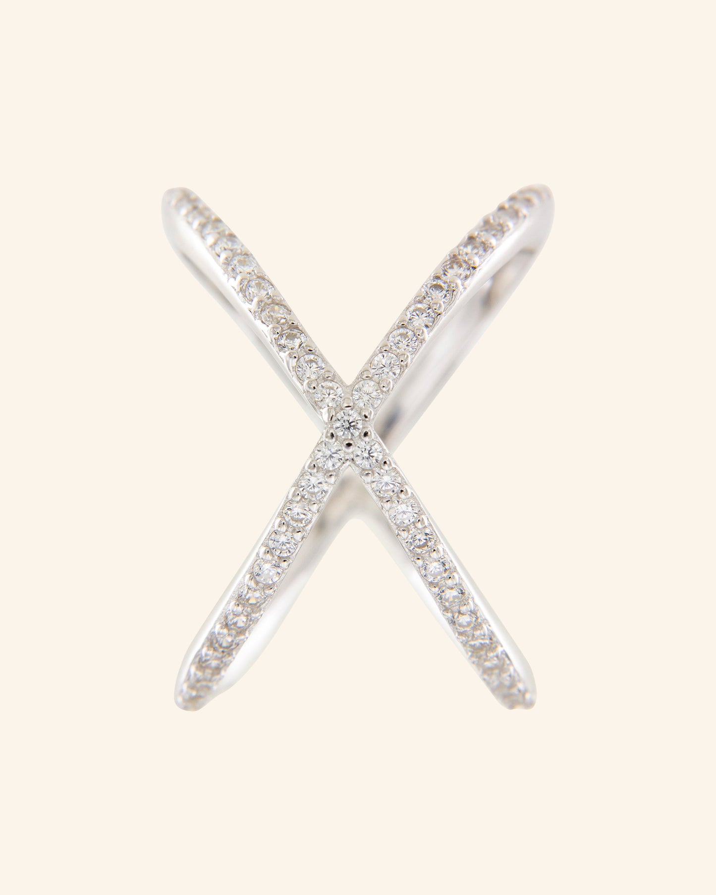 Anillo Lumen plata con circonitas incoloras